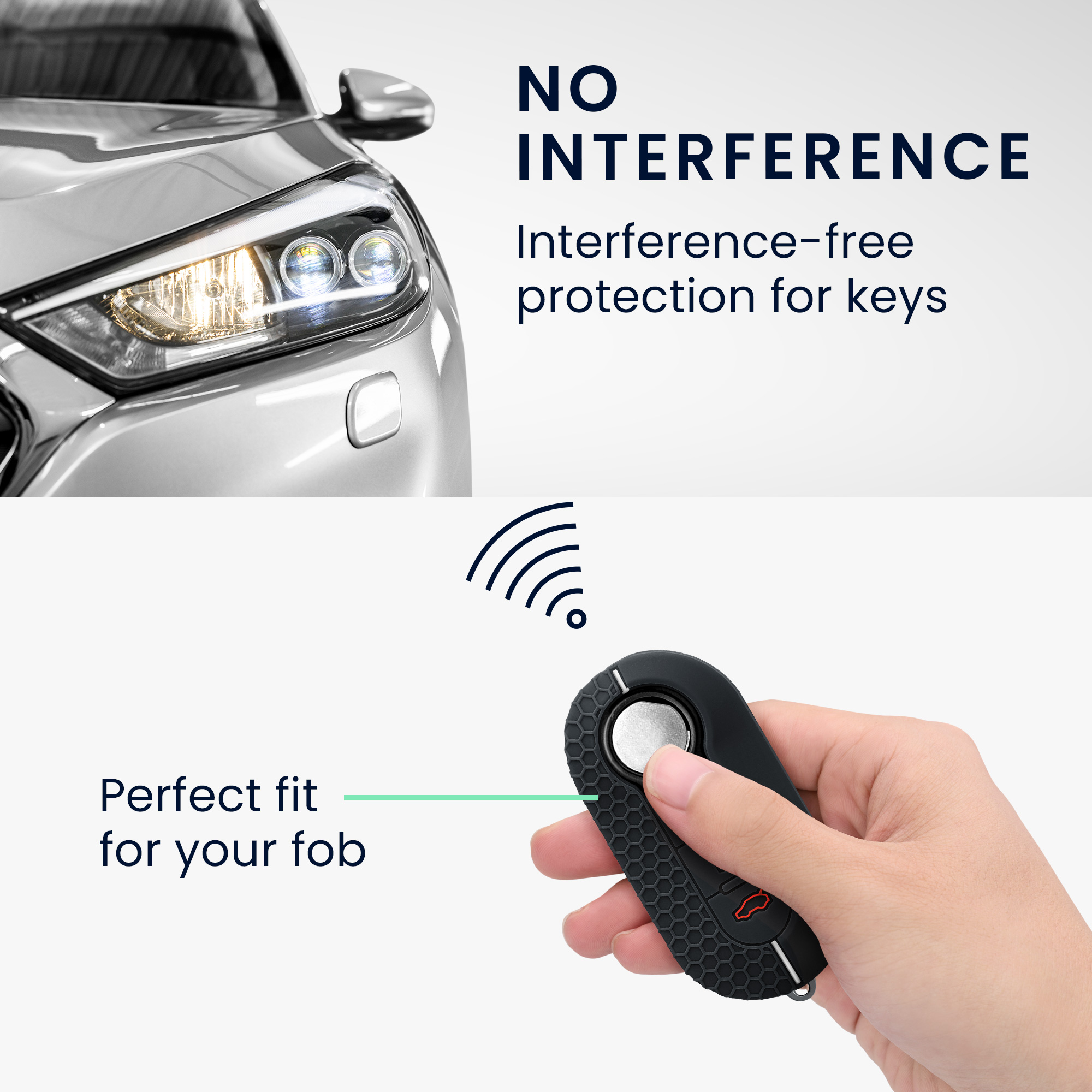 TPU pouzdro na klíč od auta Fiat / Lancia, 3 tlačítka Flip Key černo-bílé