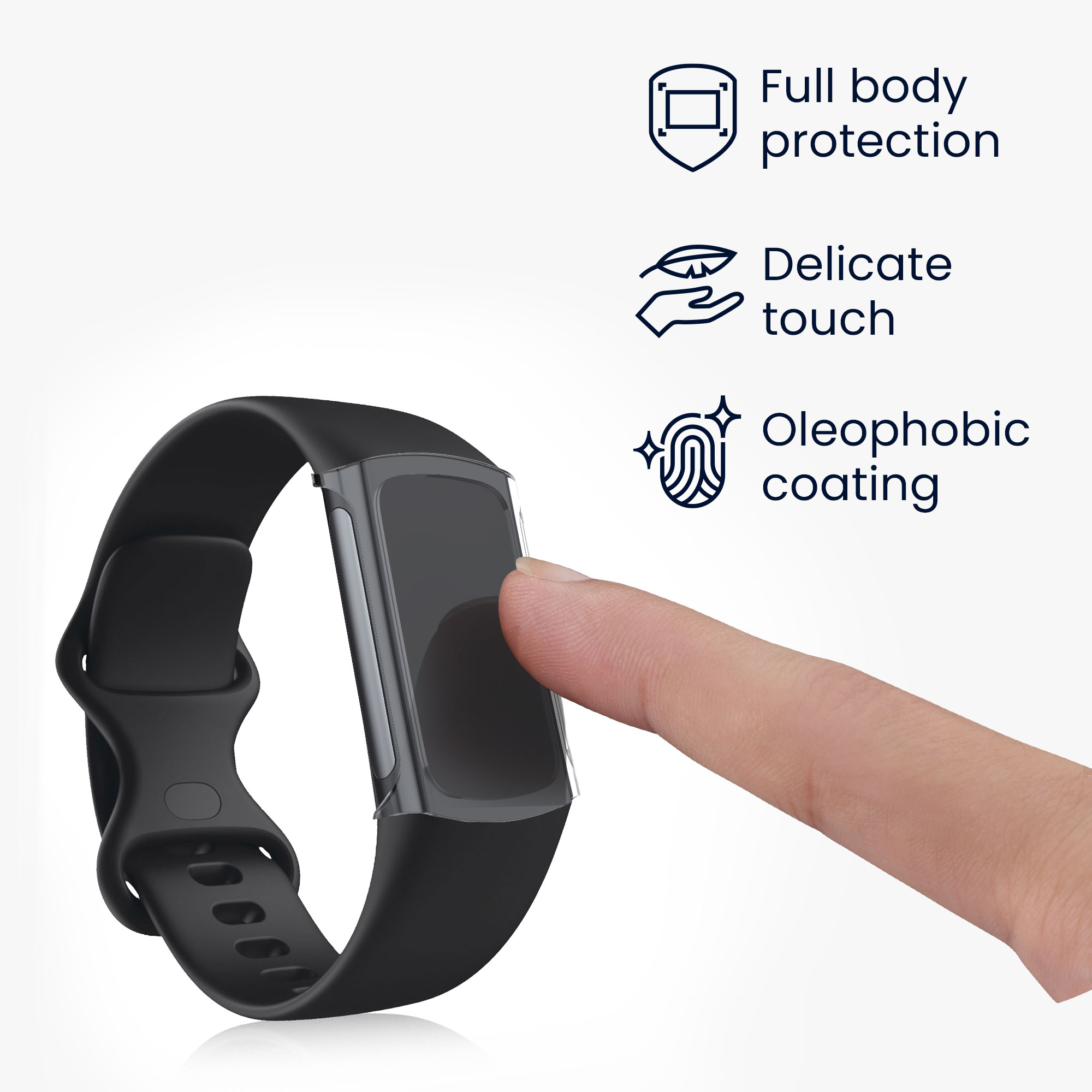2x obal s ochranným sklem pro Fitbit Charge 6 / Charge 5 kwmobile silikonové - transparentní