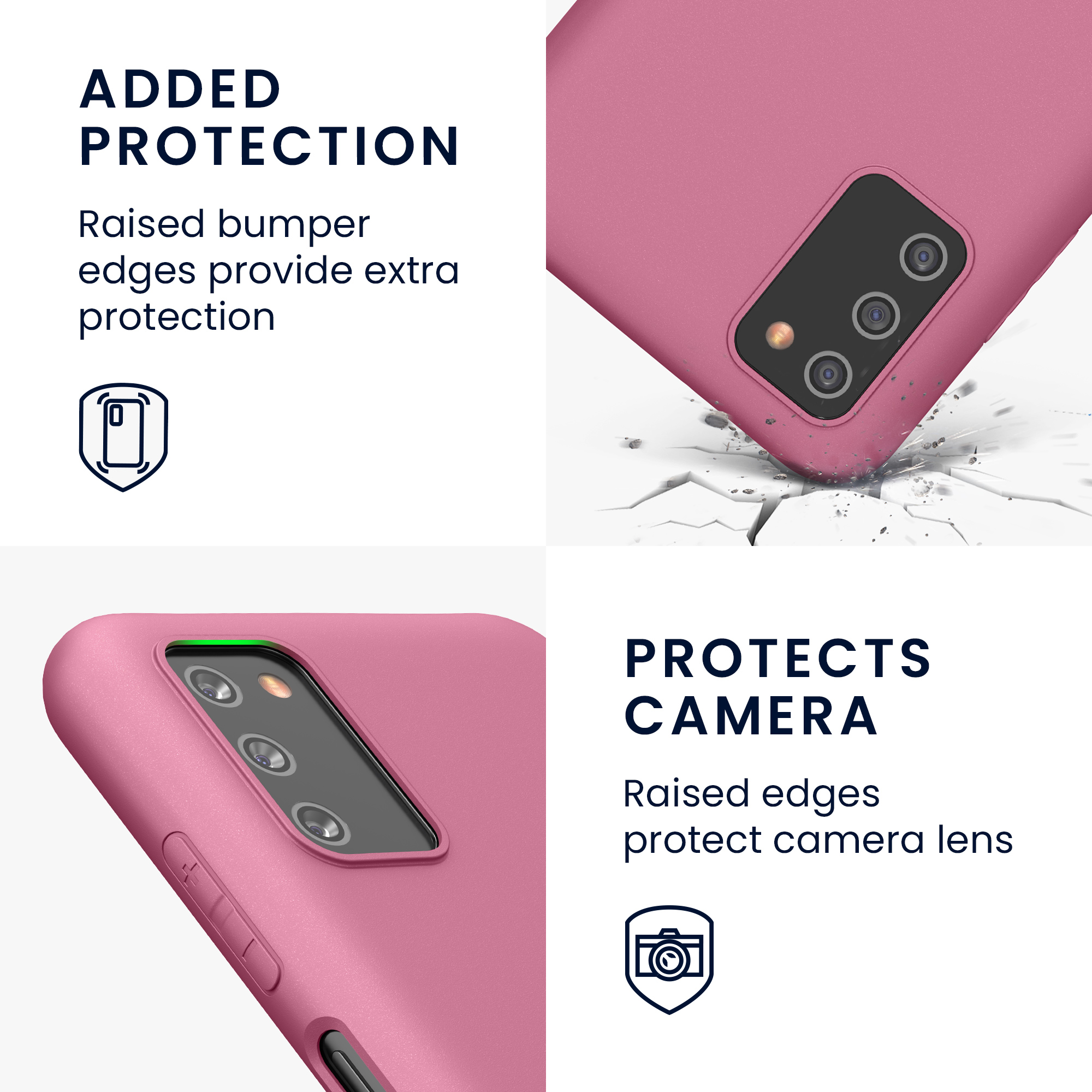 Kryt na mobil Samsung Galaxy A03s kwmobile TPU tmavě růžový