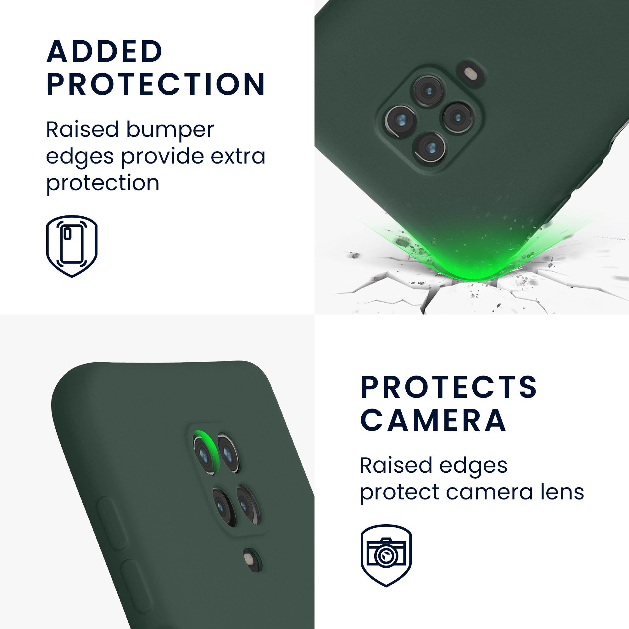 TPU kryt kwmobile pro Xiaomi Redmi Note 9S / 9 Pro / 9 Pro Max - mechově zelená