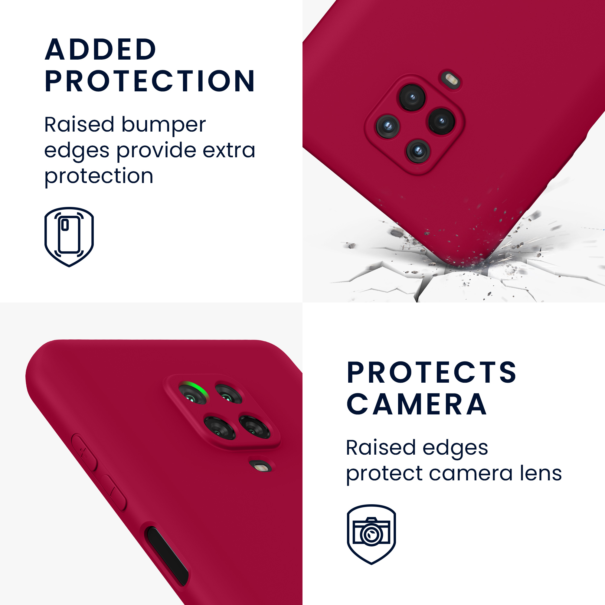 TPU kryt kwmobile pro Xiaomi Redmi Note 9S / 9 Pro / 9 Pro Max - třešňová