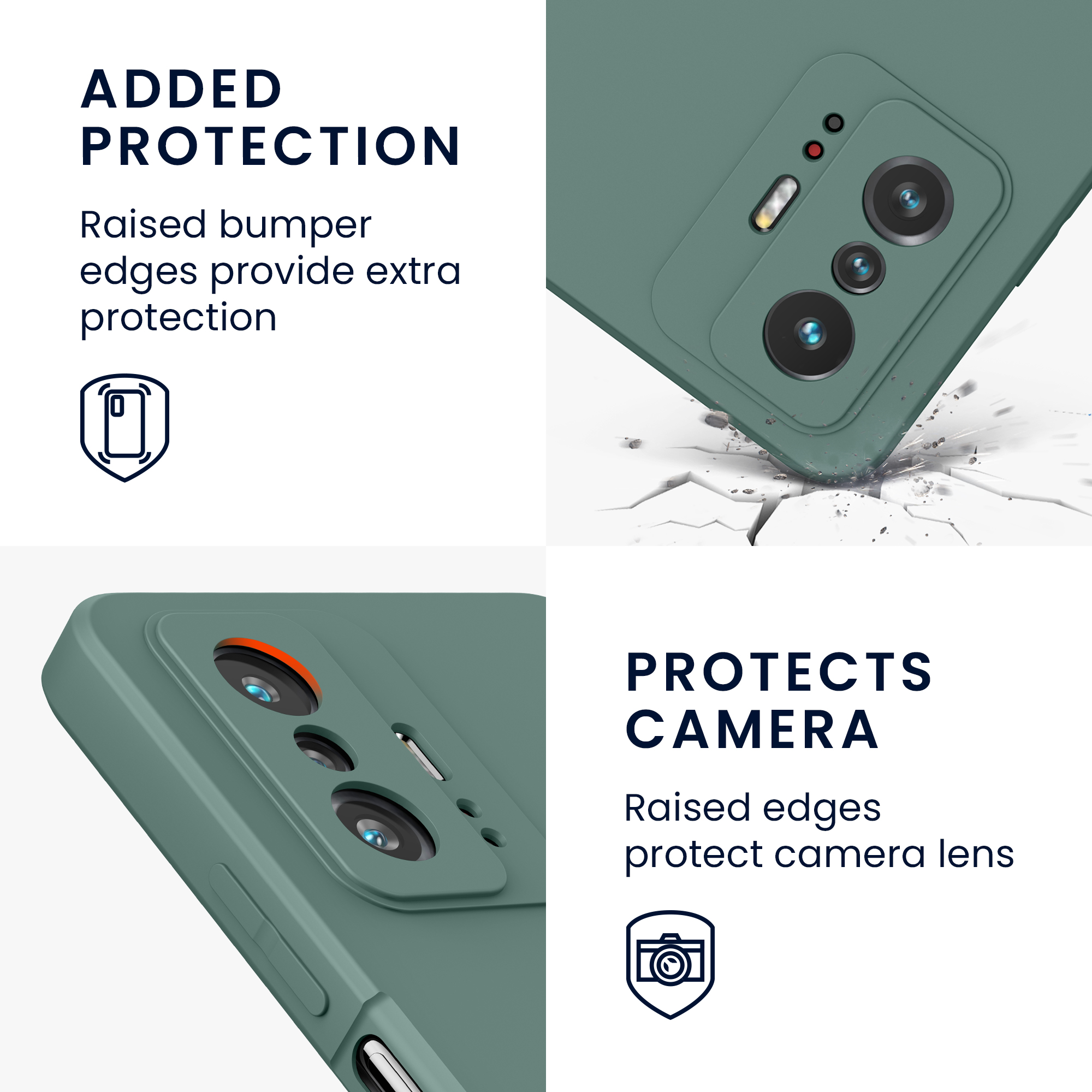 TPU kryt pro Xiaomi 11T / 11T Pro s mikrovláknem kwmobile ‑ lesní zelená