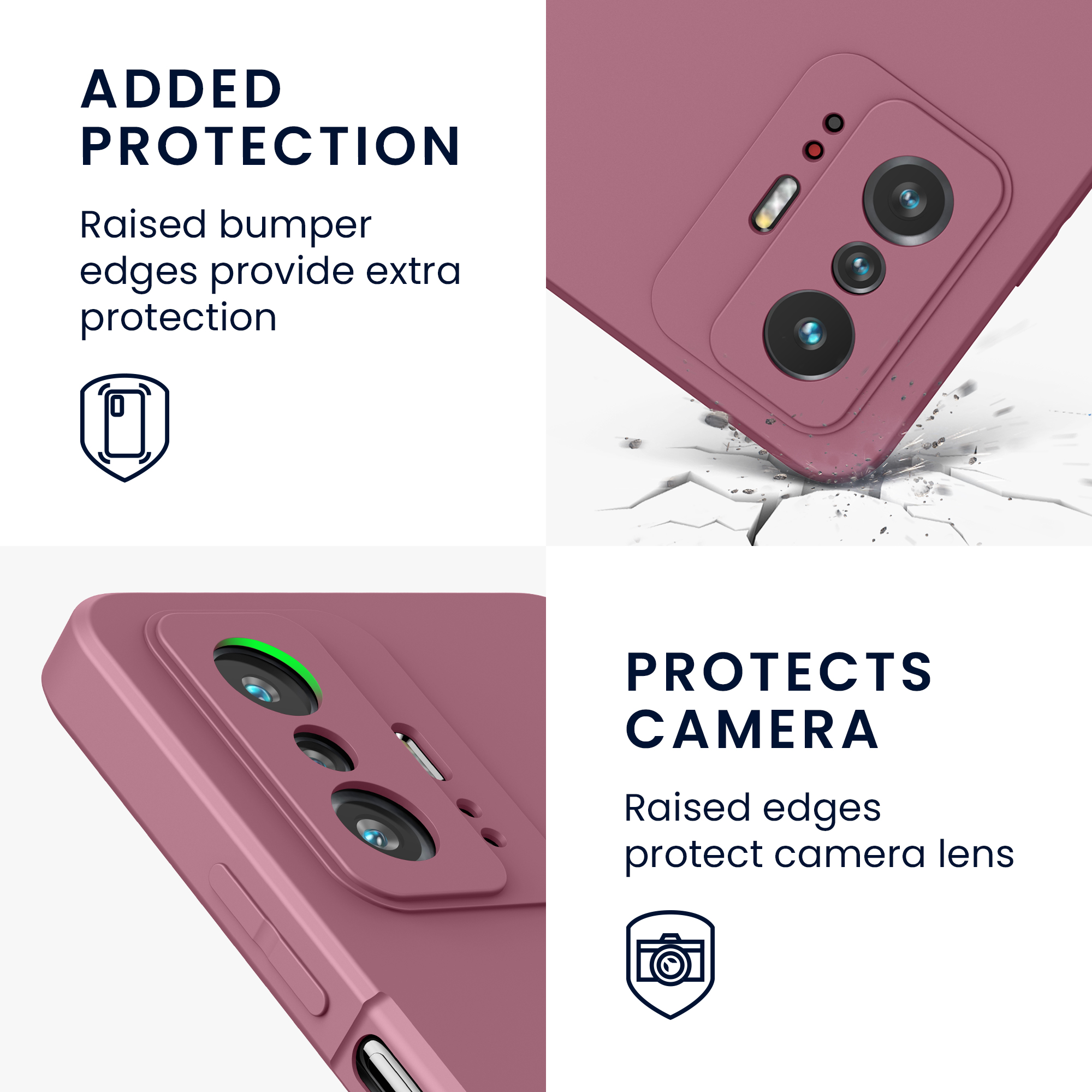 Kryt na mobil Xiaomi 11T / 11T Pro kwmobile TPU tmavě růžový