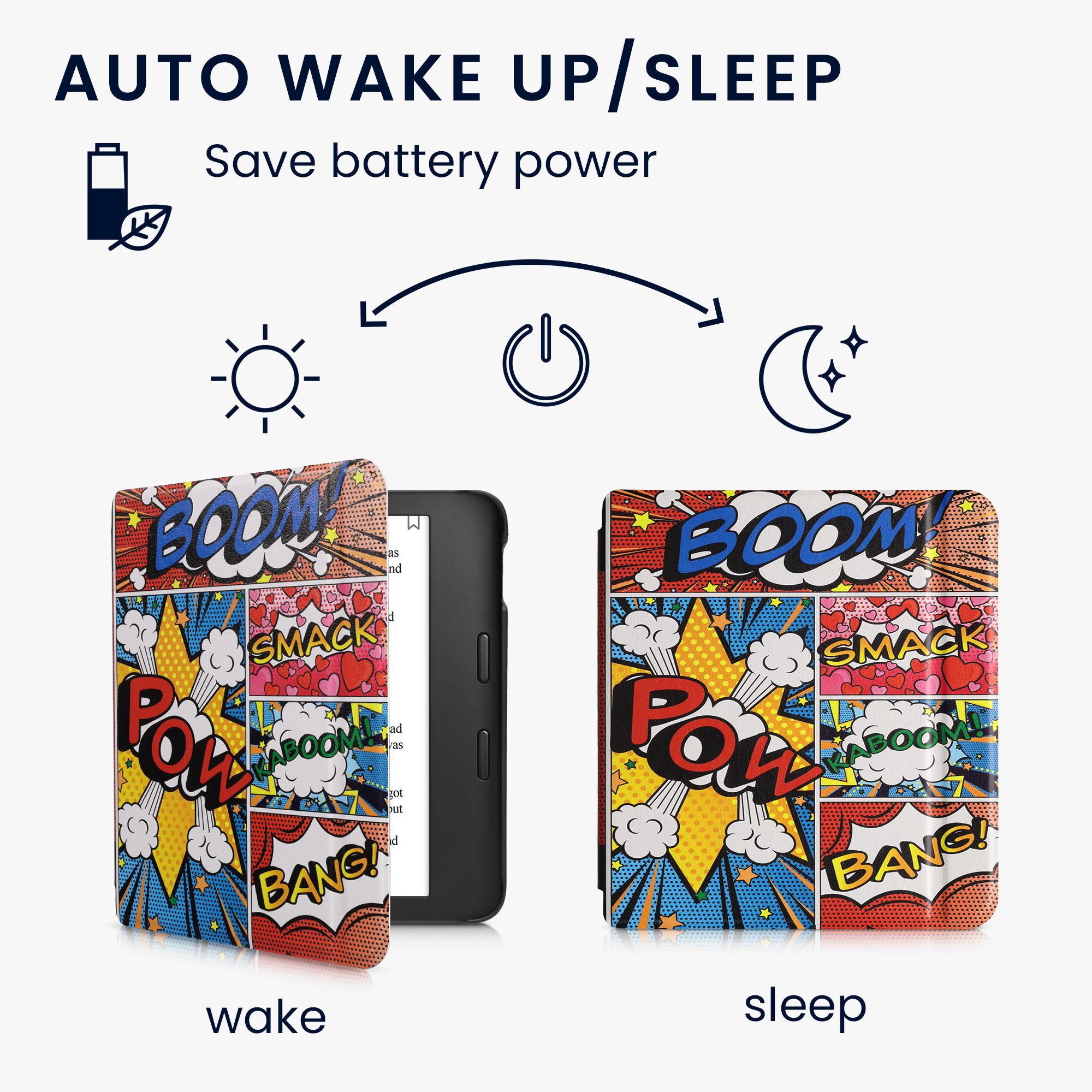 kwmobile pouzdro na čtečku Kobo Libra 2, Comic Book Symbols with vícebarevná