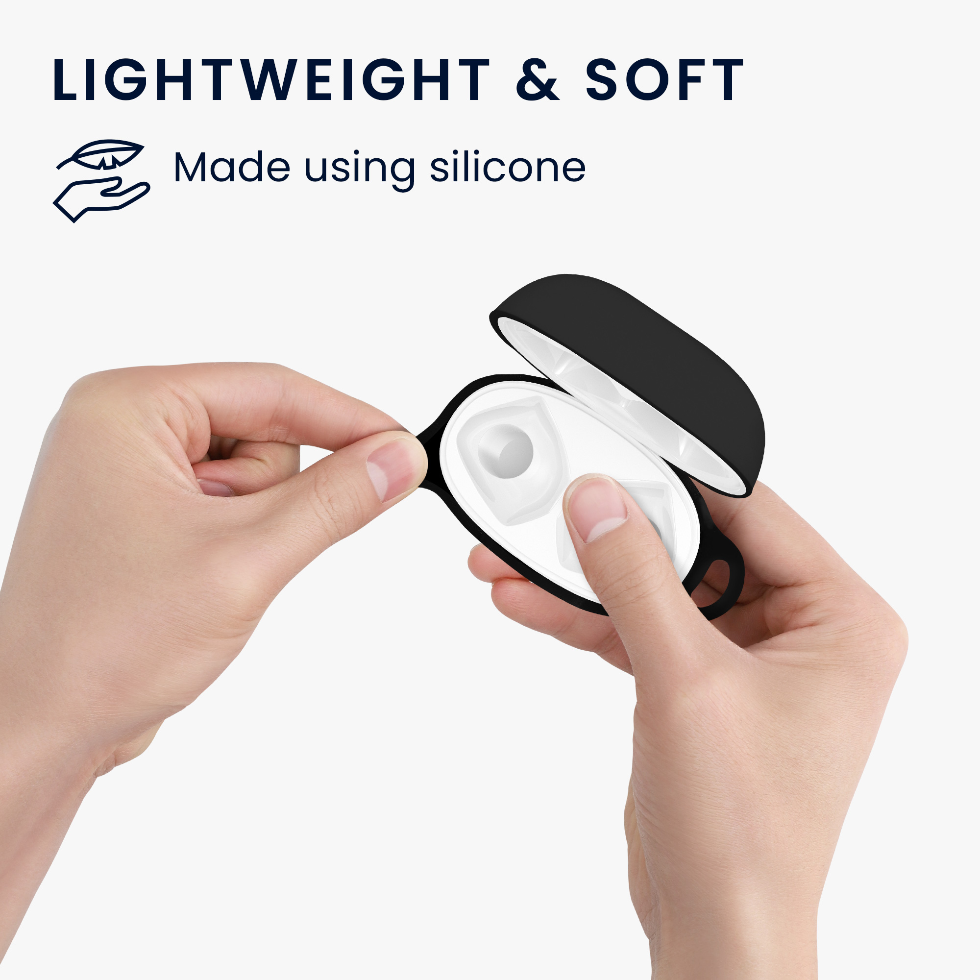 Silikonový kryt pouzdra SoundPeats Air 3 kwmobile s karabinou černá