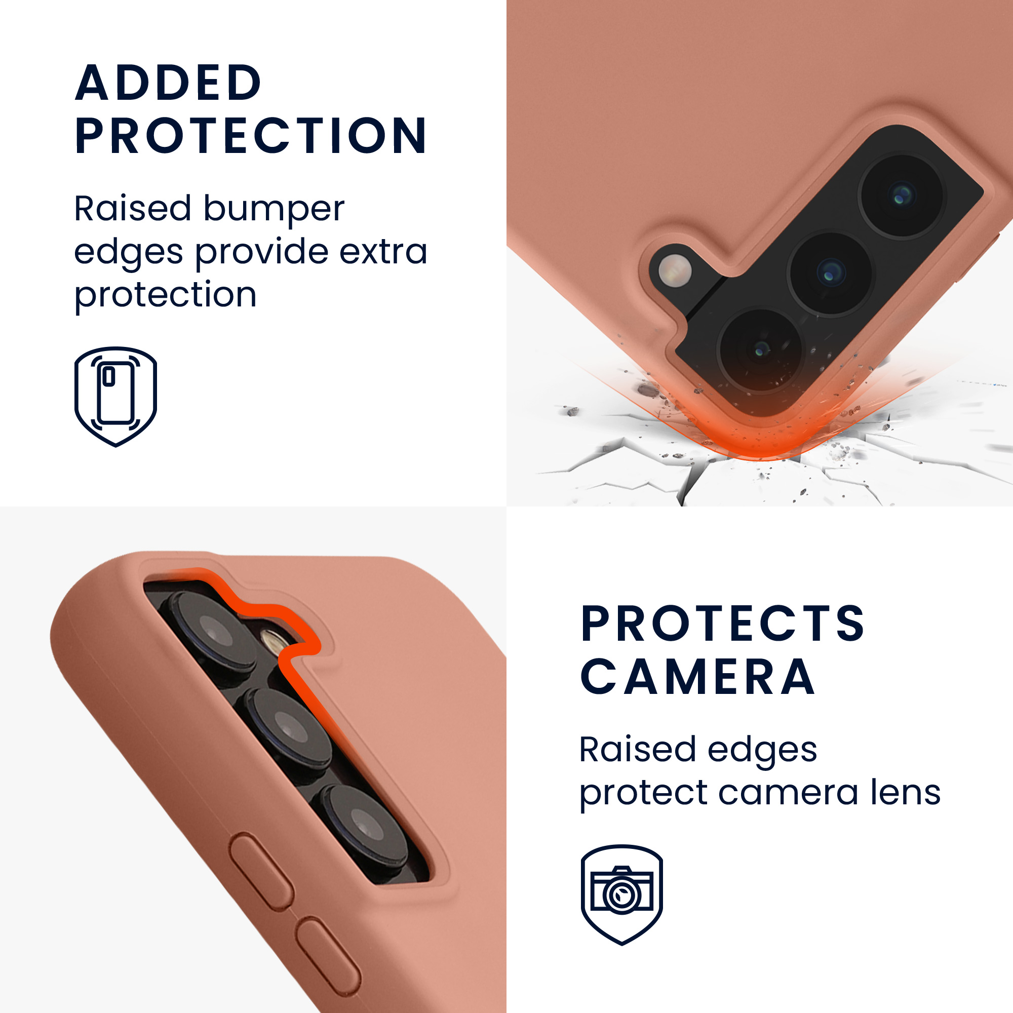 Kryt na mobil Galaxy S22 kwmobile Soft Cover oranžová clay