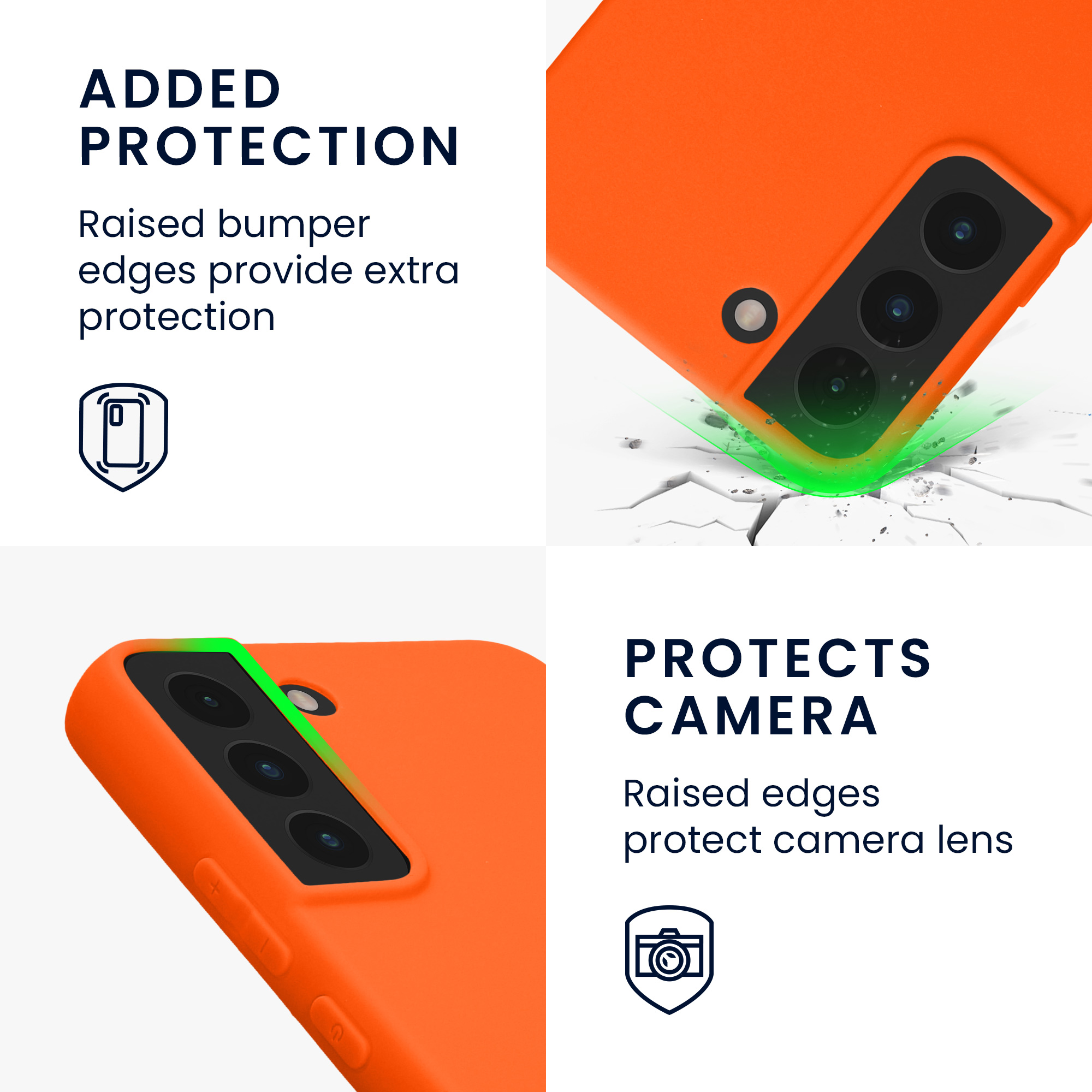 Kryt na mobil Galaxy S22 kwmobile Soft Cover neon orange