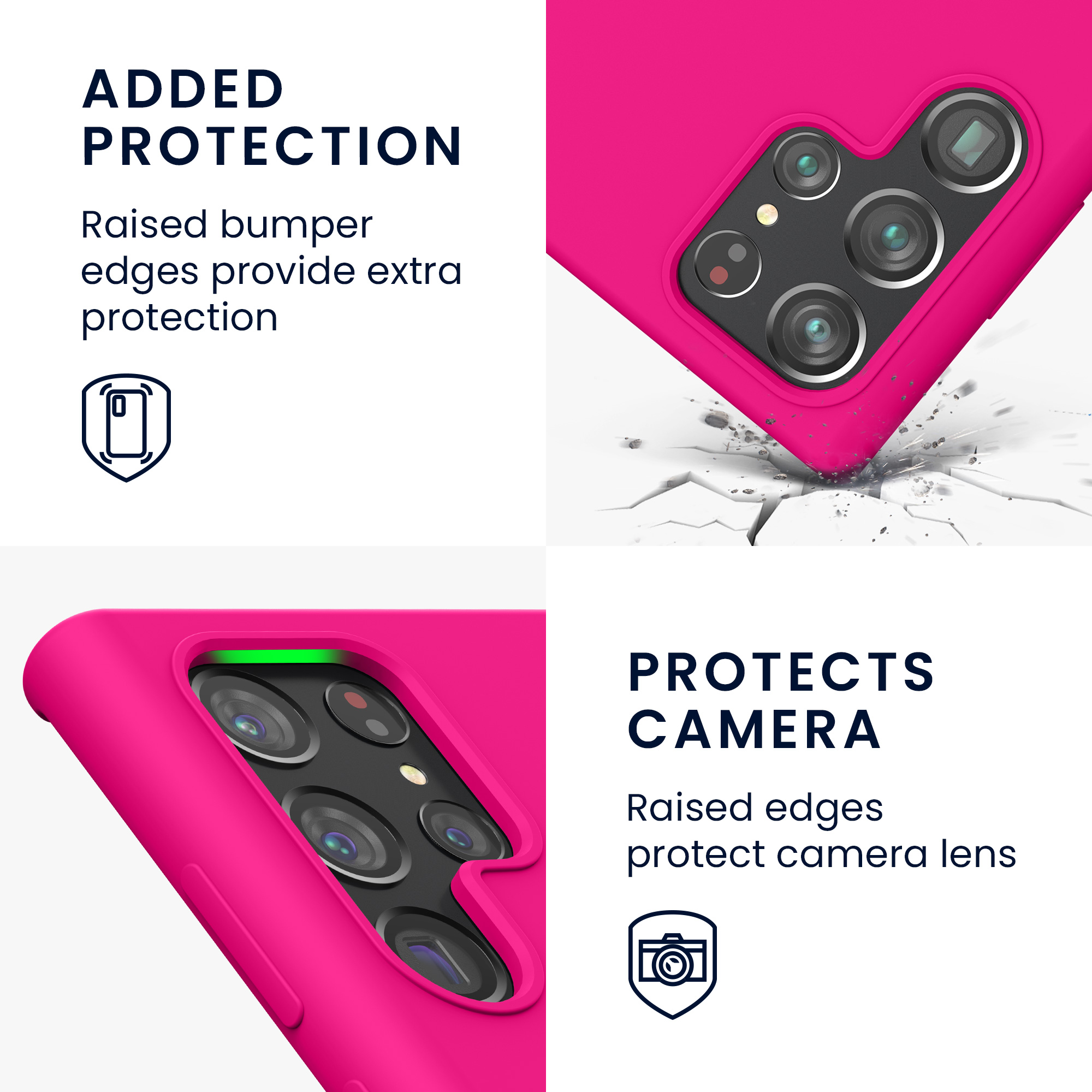 Kryt na mobil Galaxy S22 Ultra kwmobile Soft Cover neonově růžová