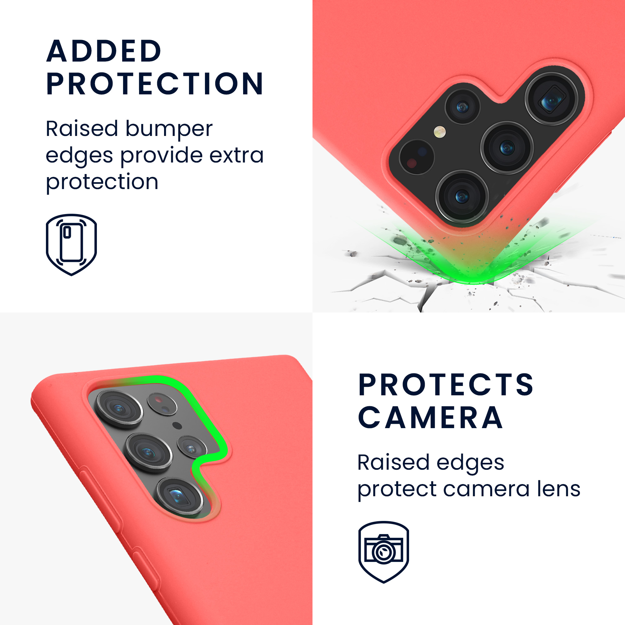 Kryt na mobil Galaxy S22 Ultra kwmobile Soft Cover neonově korálová