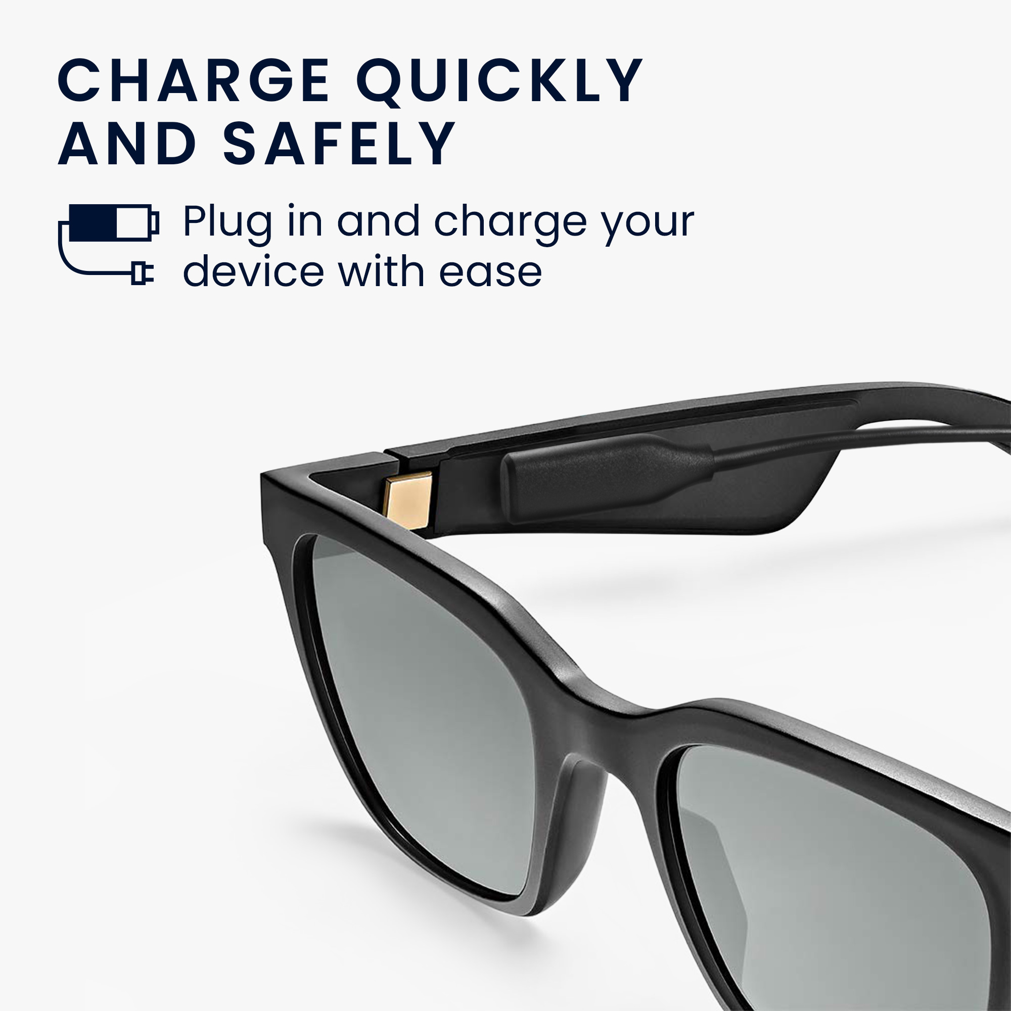 USB nabíjecí kabel Bose Frames Rondo / Soprano / Soprano Style / Alto / Tenor kwmobile 60 cm černý