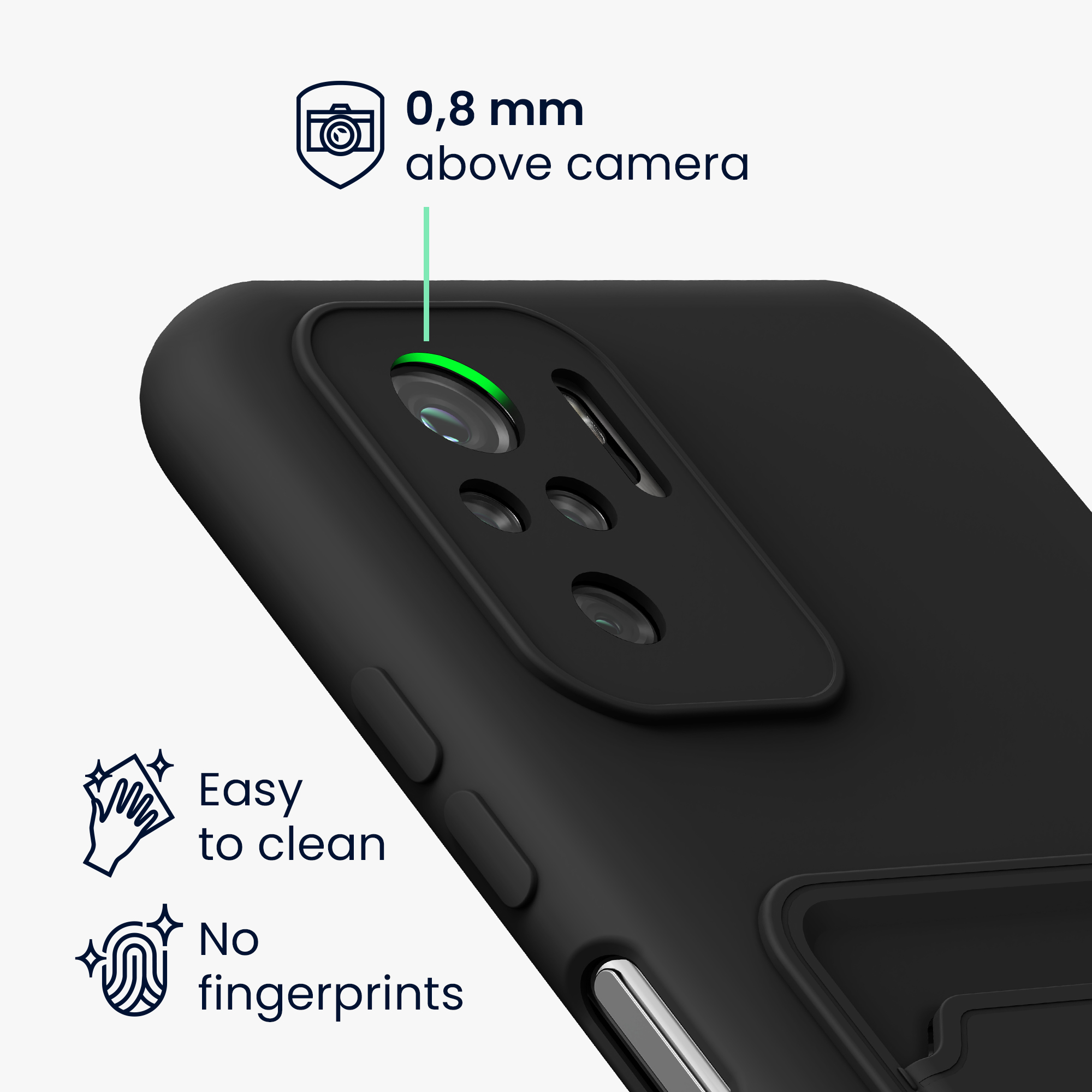 Kryt Xiaomi Redmi Note 10 přihrádka karta TPU černá matná kwmobile