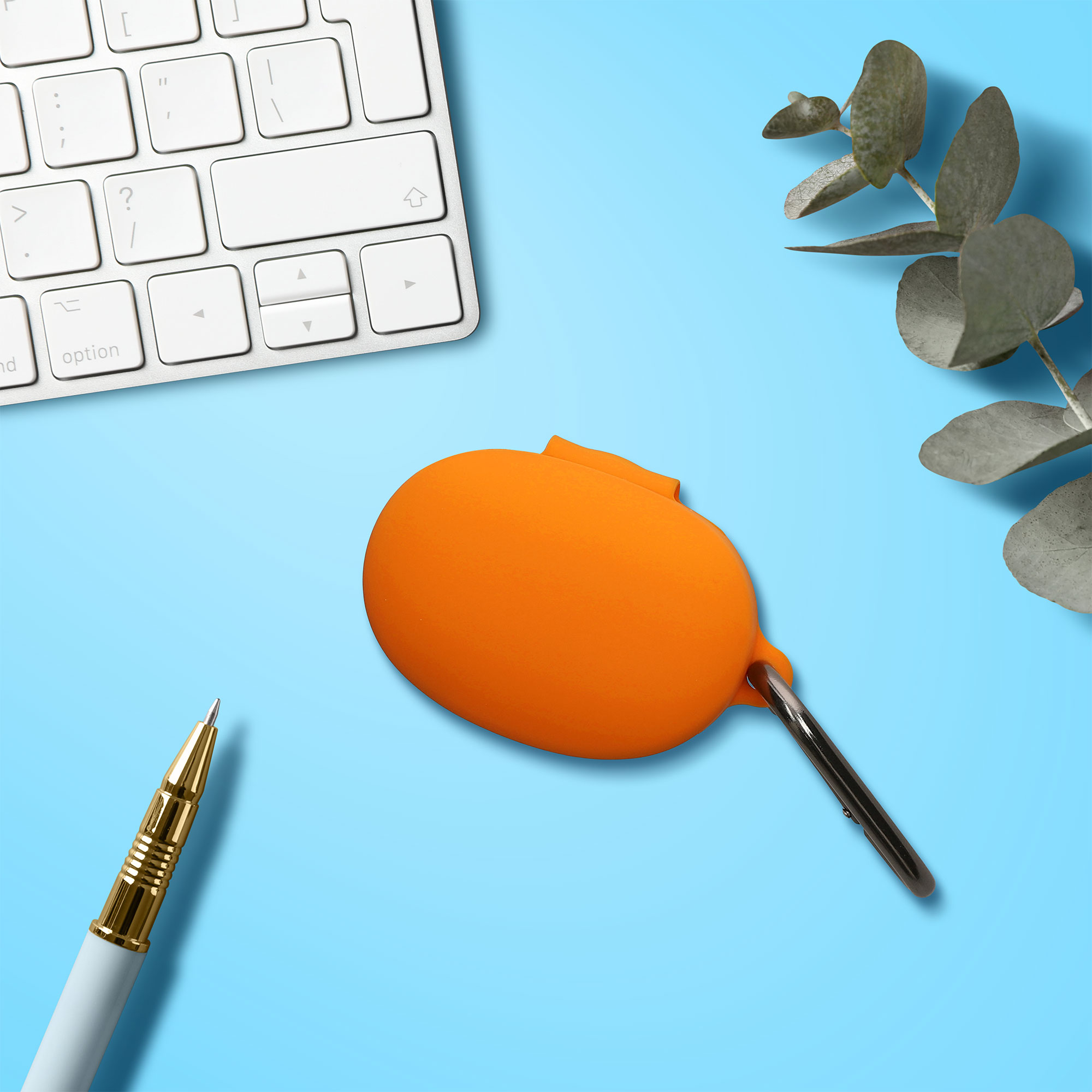 Obal pro Anker Soundcore Life P2 mini kwmobile s karabinou silikonové - oranžová