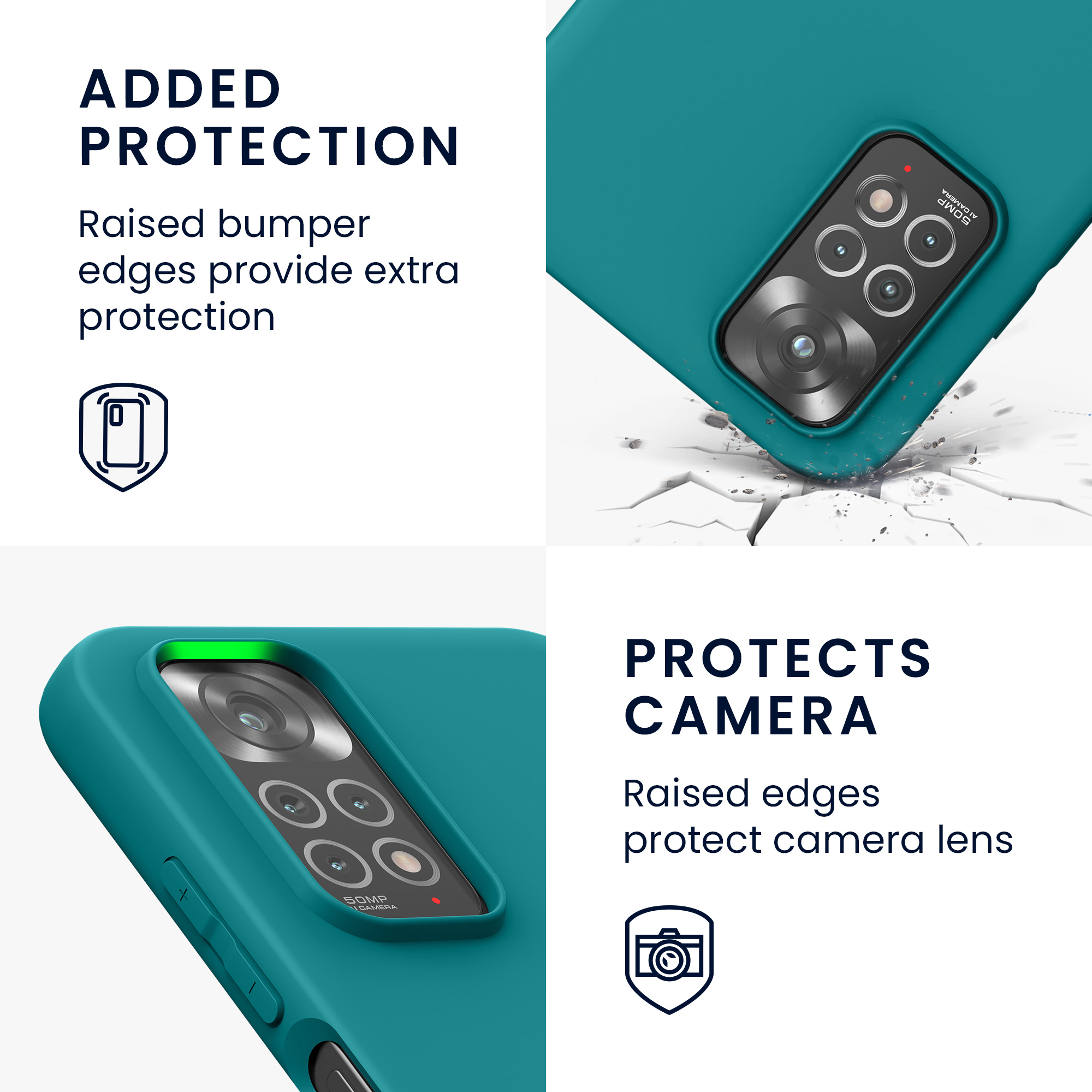Kryt Xiaomi Redmi Note 11 silikonový TPU modrozelená matná kwmobile