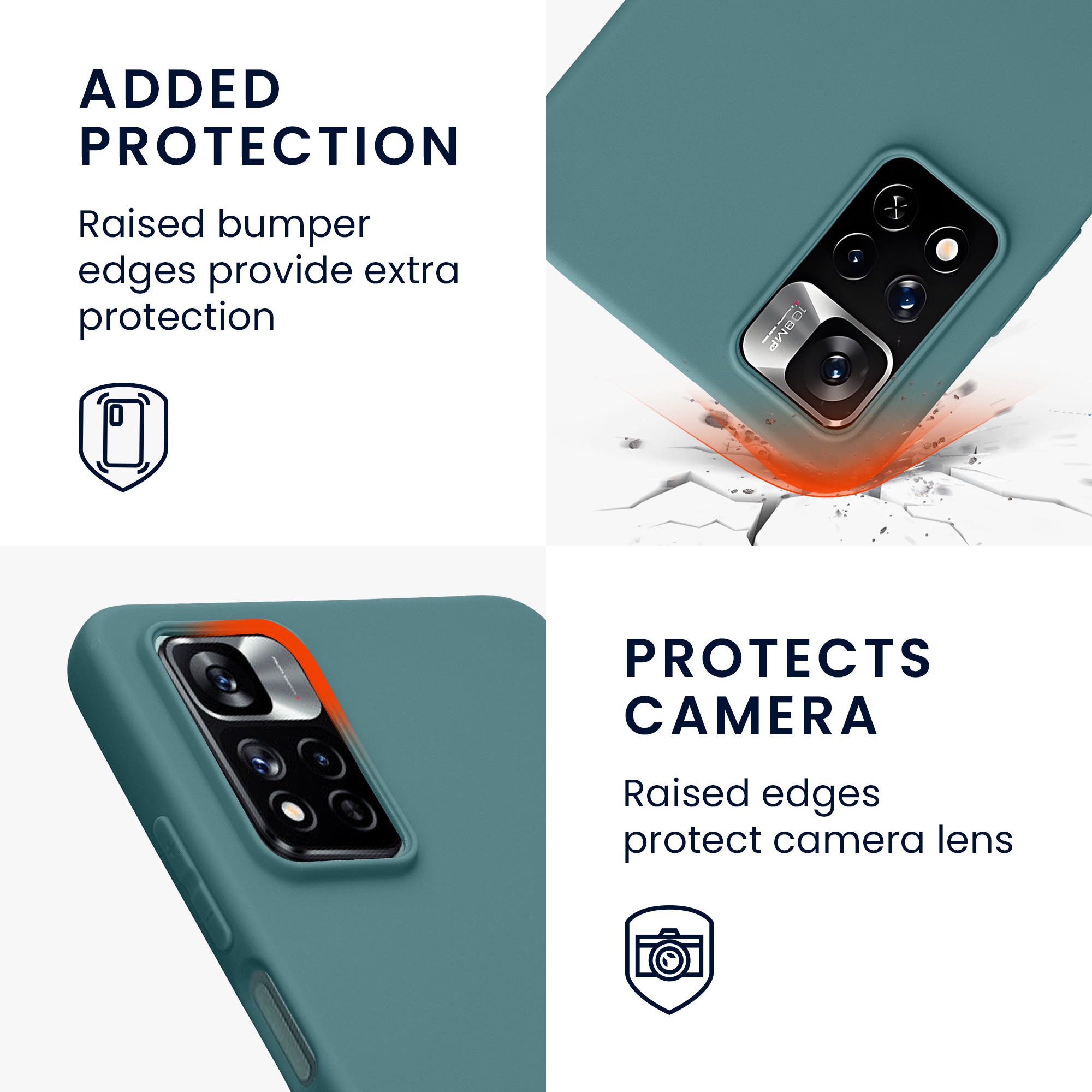 TPU kryt pro Xiaomi Redmi Note 11 Pro / Redmi Note 12 Pro 4G, nárazuvzdorný, pro bezdrátové nabíjení kwmobile ‑ arktická noc
