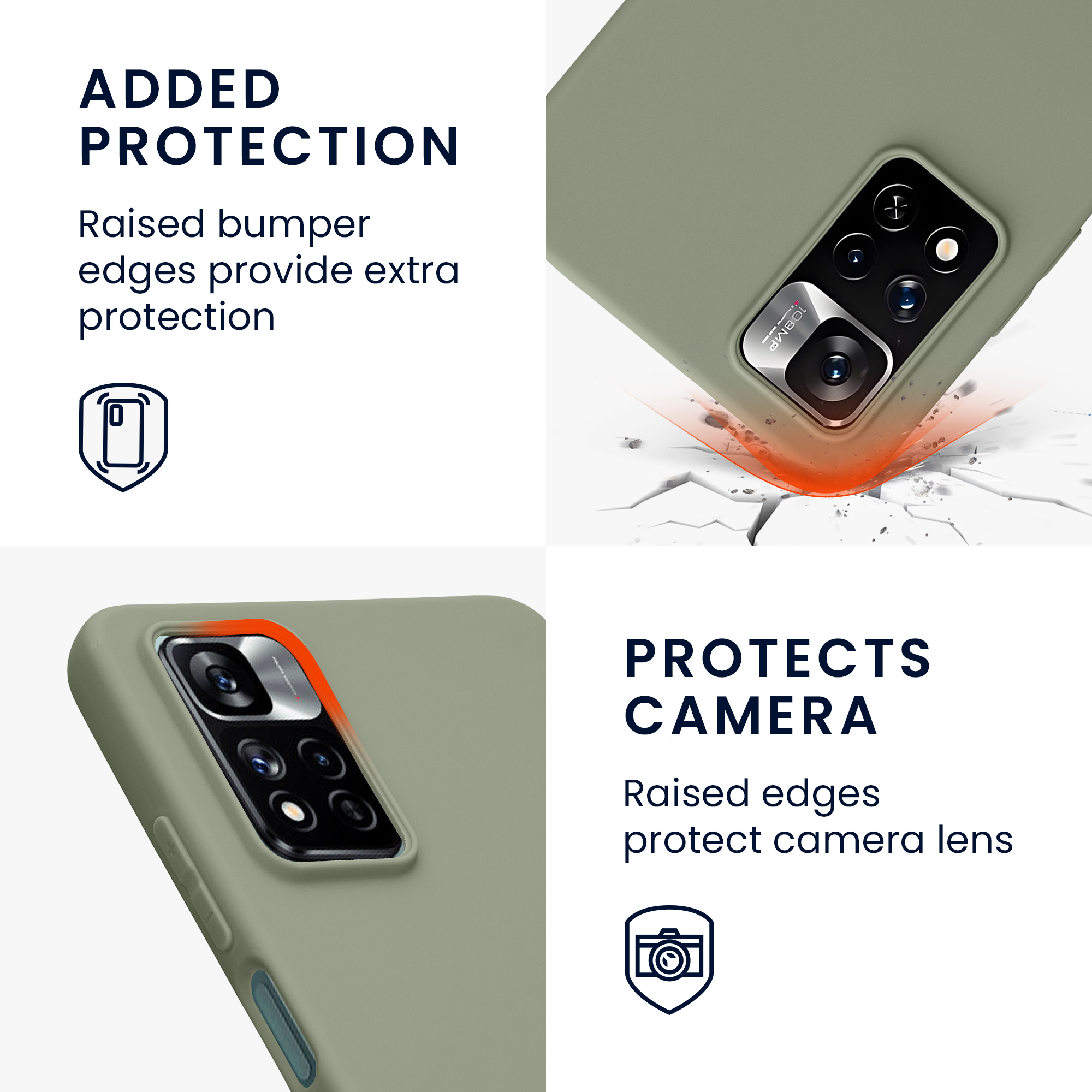 Kryt Xiaomi Redmi Note 11 Pro silikonový TPU šedozelená kwmobile