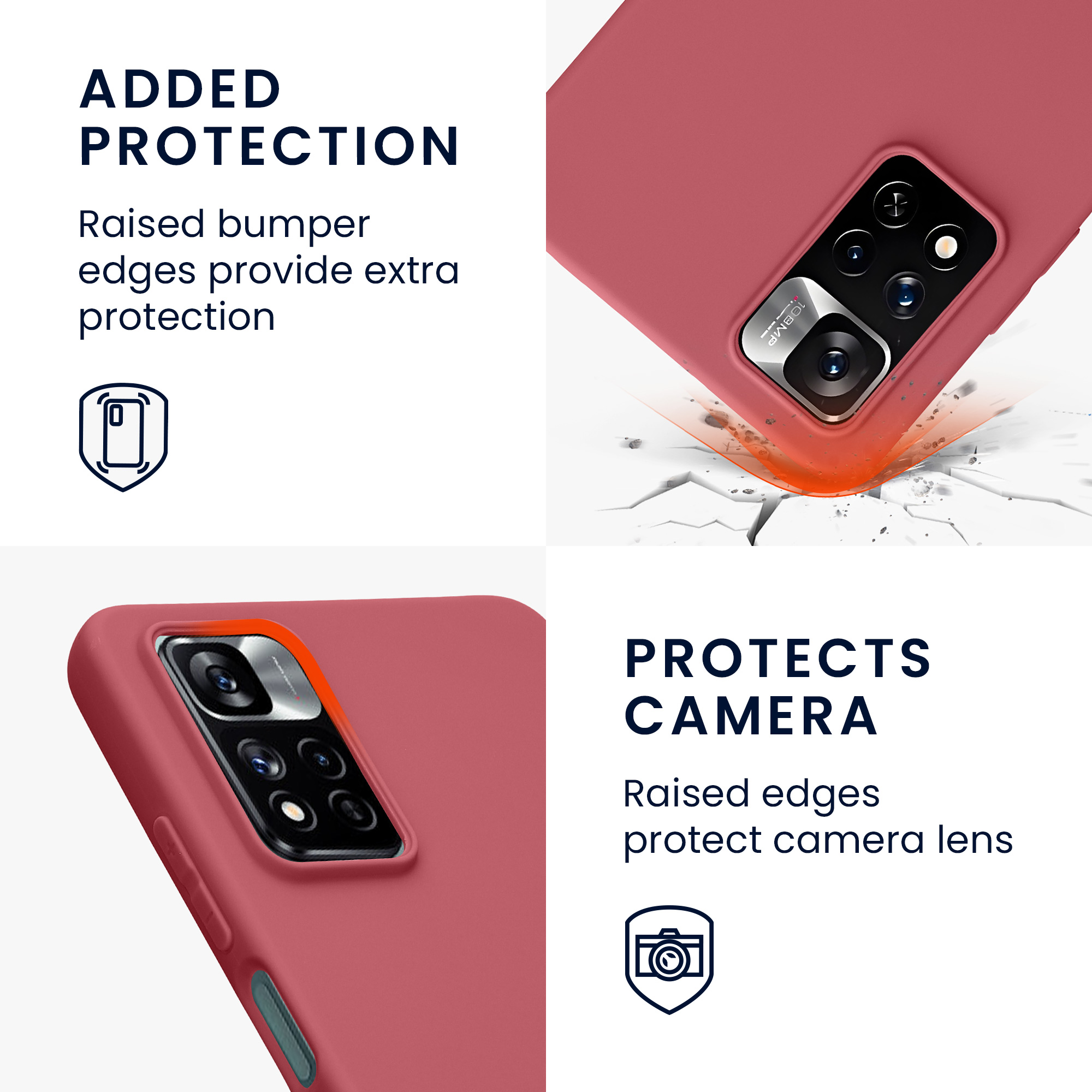 Kryt Xiaomi Redmi Note 11 Pro silikonový TPU červená kwmobile