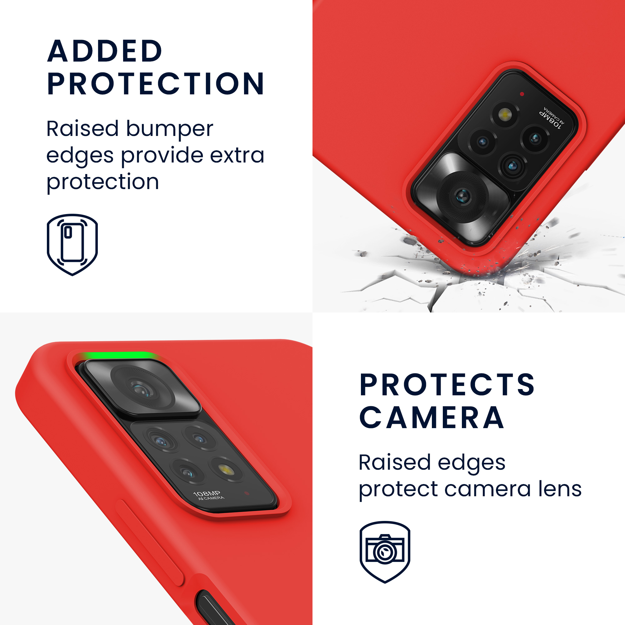Kryt Xiaomi Redmi Note 11 Pro silikonový TPU červená kwmobile