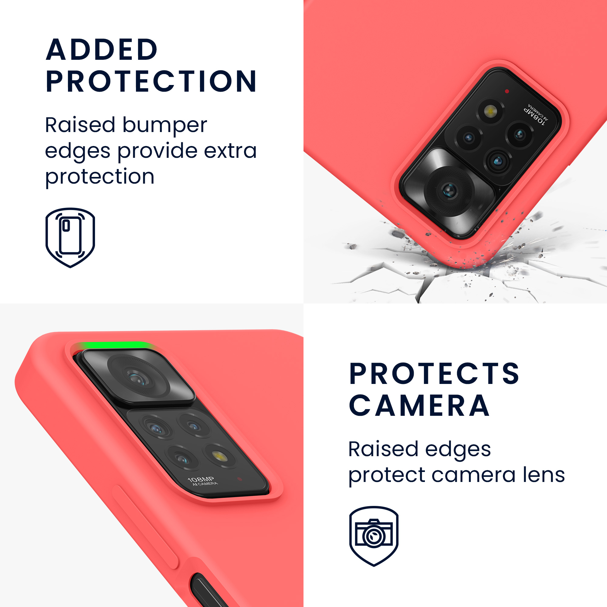Kryt Xiaomi Redmi Note 11 Pro silikonový TPU korálová kwmobile