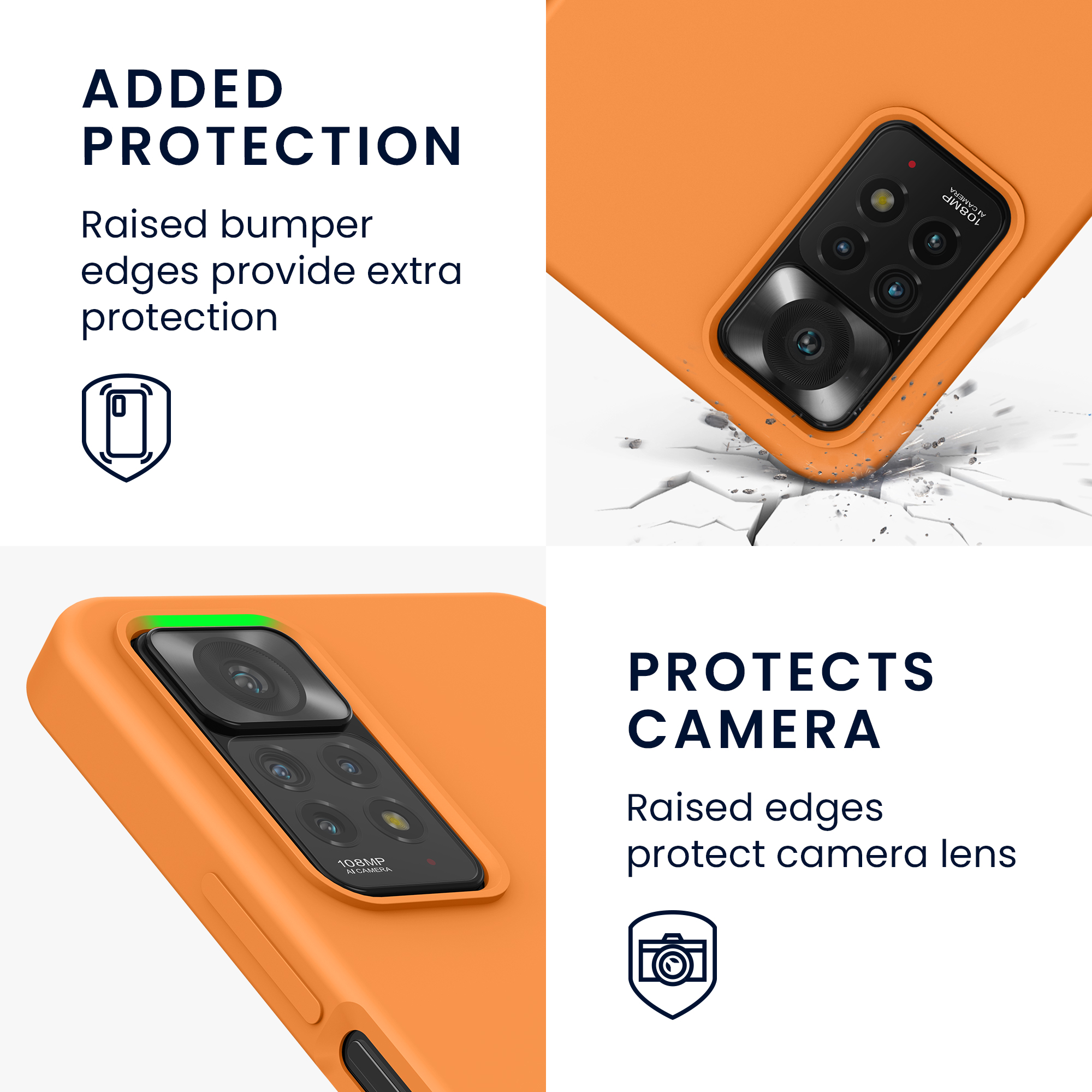 Kryt Xiaomi Redmi Note 11 Pro silikonový TPU oranžová kwmobile