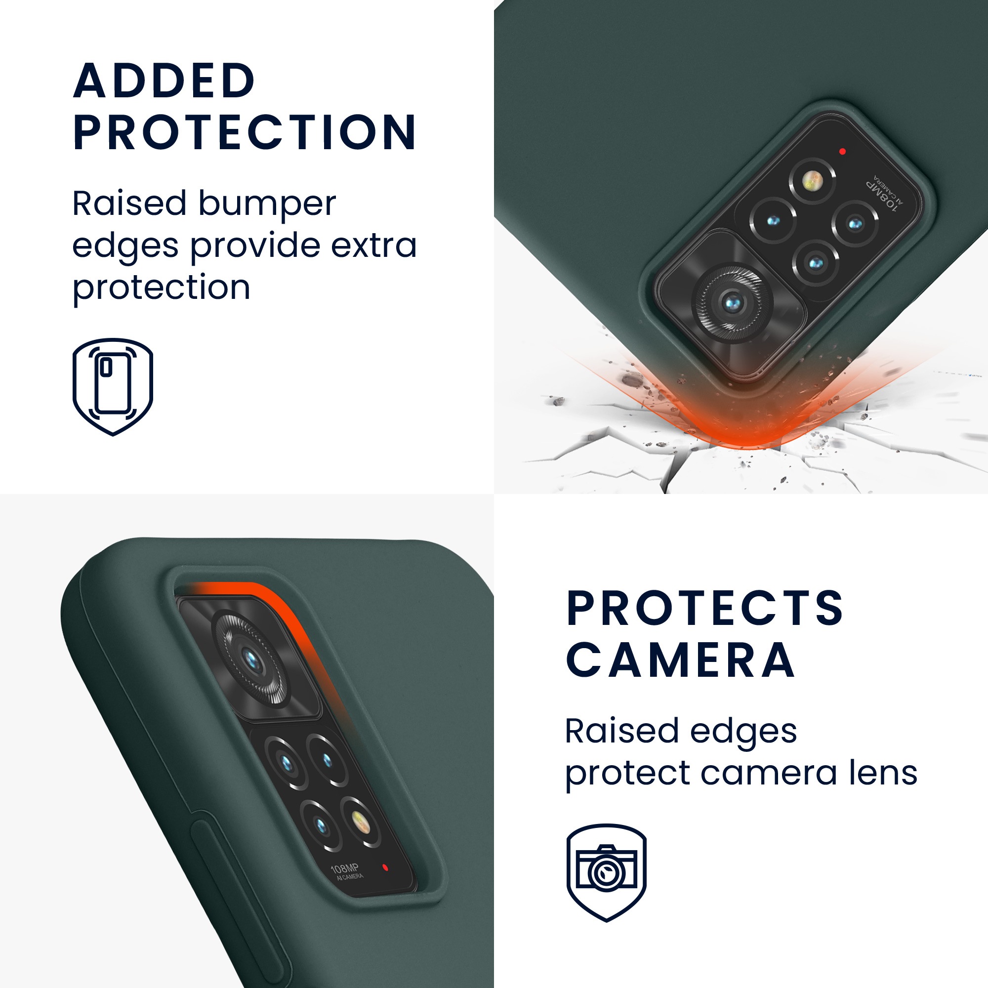 Pouzdro pro Xiaomi Redmi Note 11 Pro / Note 11 Pro (5G) / Note 12 Pro (4G) kwmobile silikonové - modrozelená