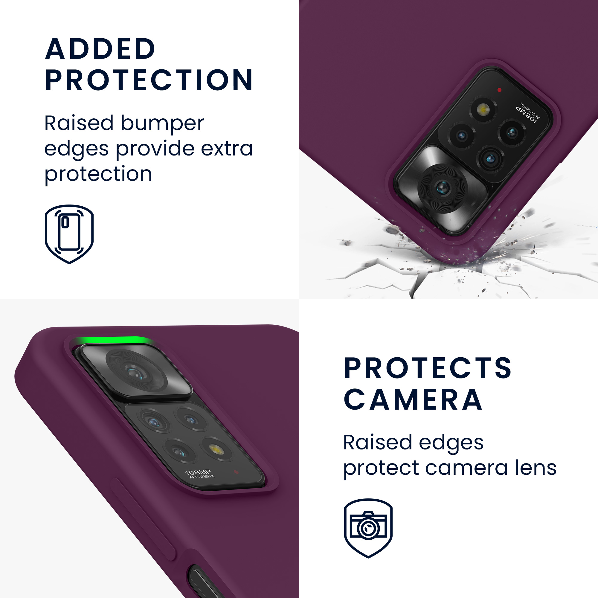 Pouzdro pro Xiaomi Redmi Note 11 Pro / Note 11 Pro (5G) / Note 12 Pro (4G) kwmobile silikonové - vínově fialová