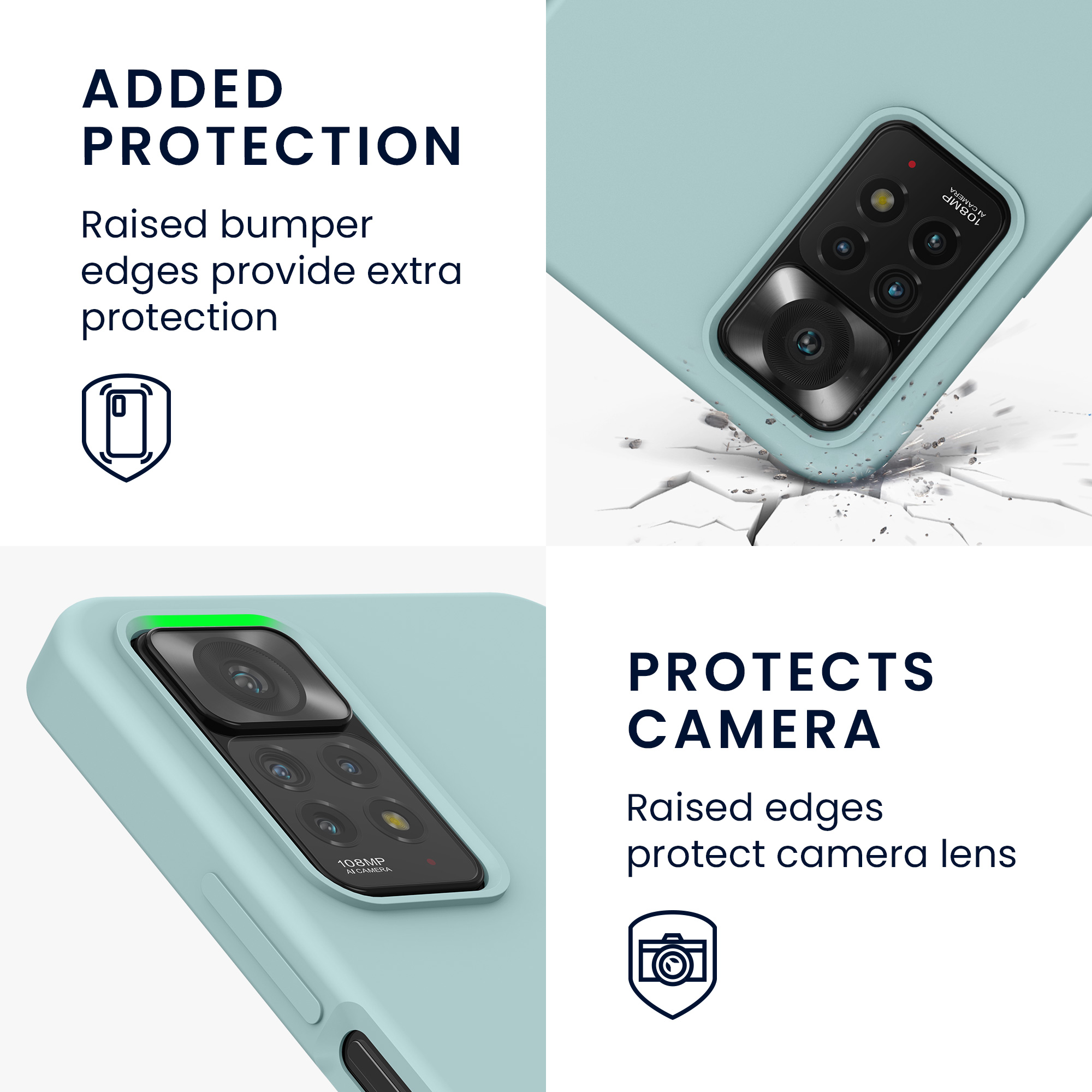 Kryt Xiaomi Redmi Note 11 Pro silikonový TPU mátová kwmobile