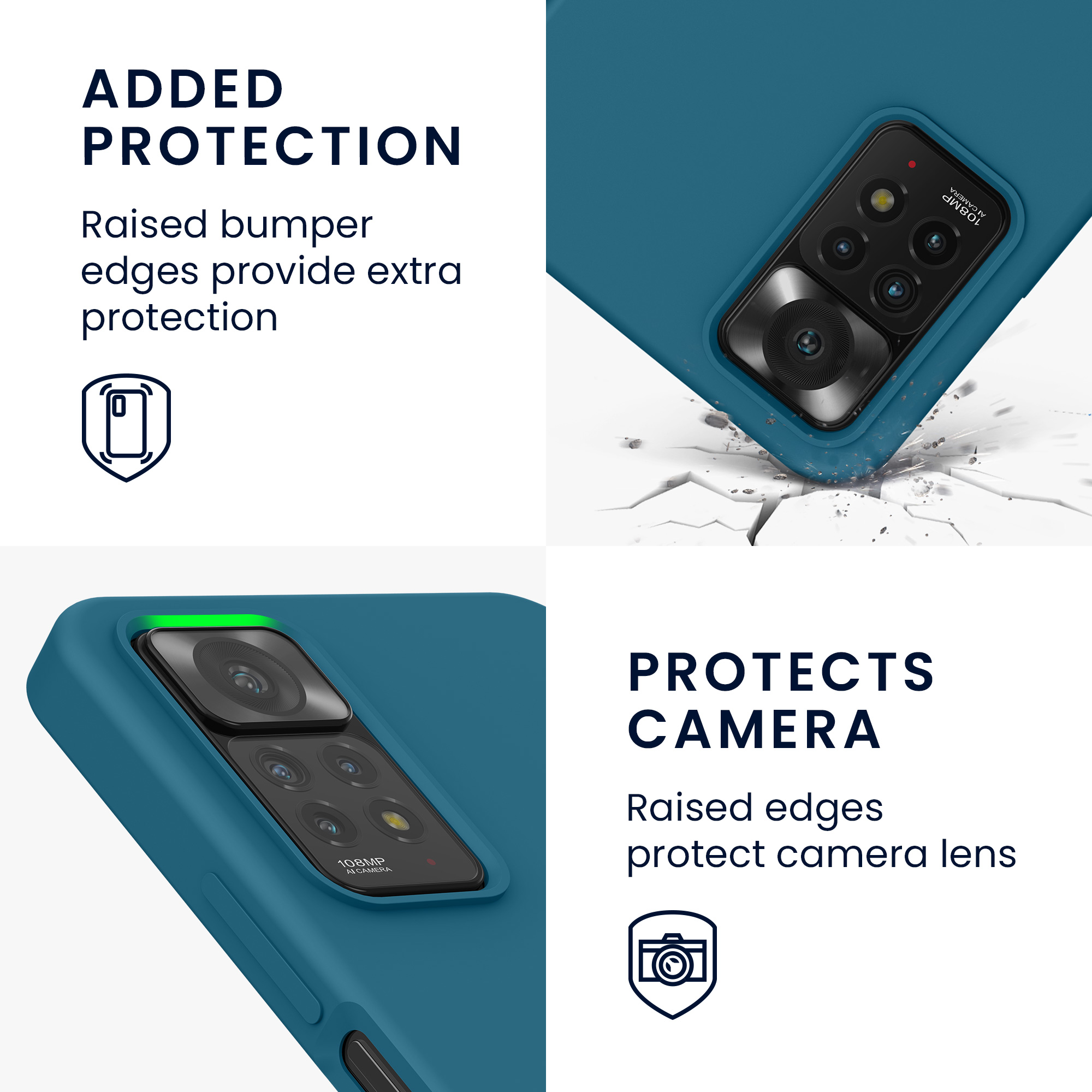 Kryt Xiaomi Redmi Note 11 Pro silikonový TPU modrozelená matná kwmobile