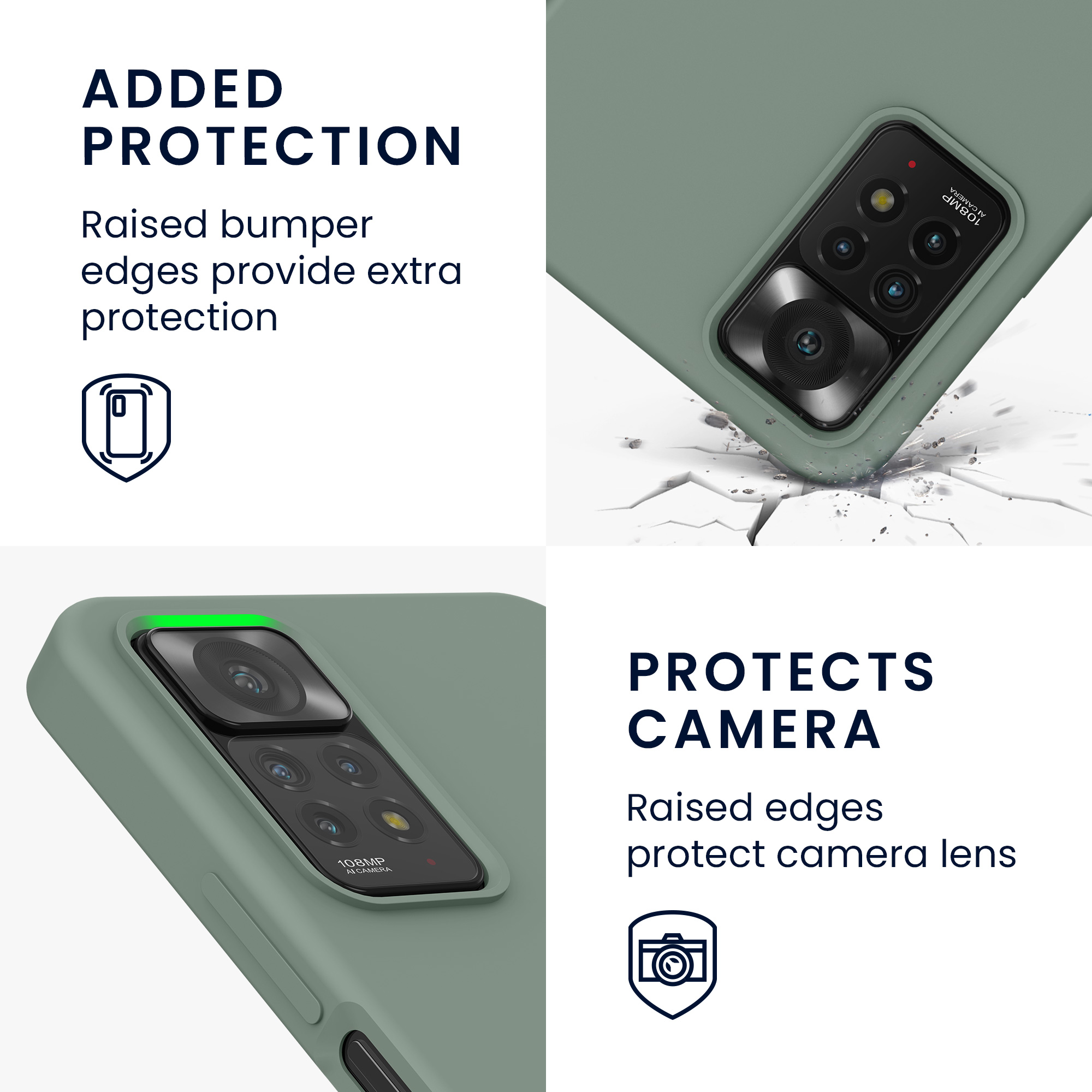 Kryt Xiaomi Redmi Note 11 Pro silikonový TPU zelená kwmobile