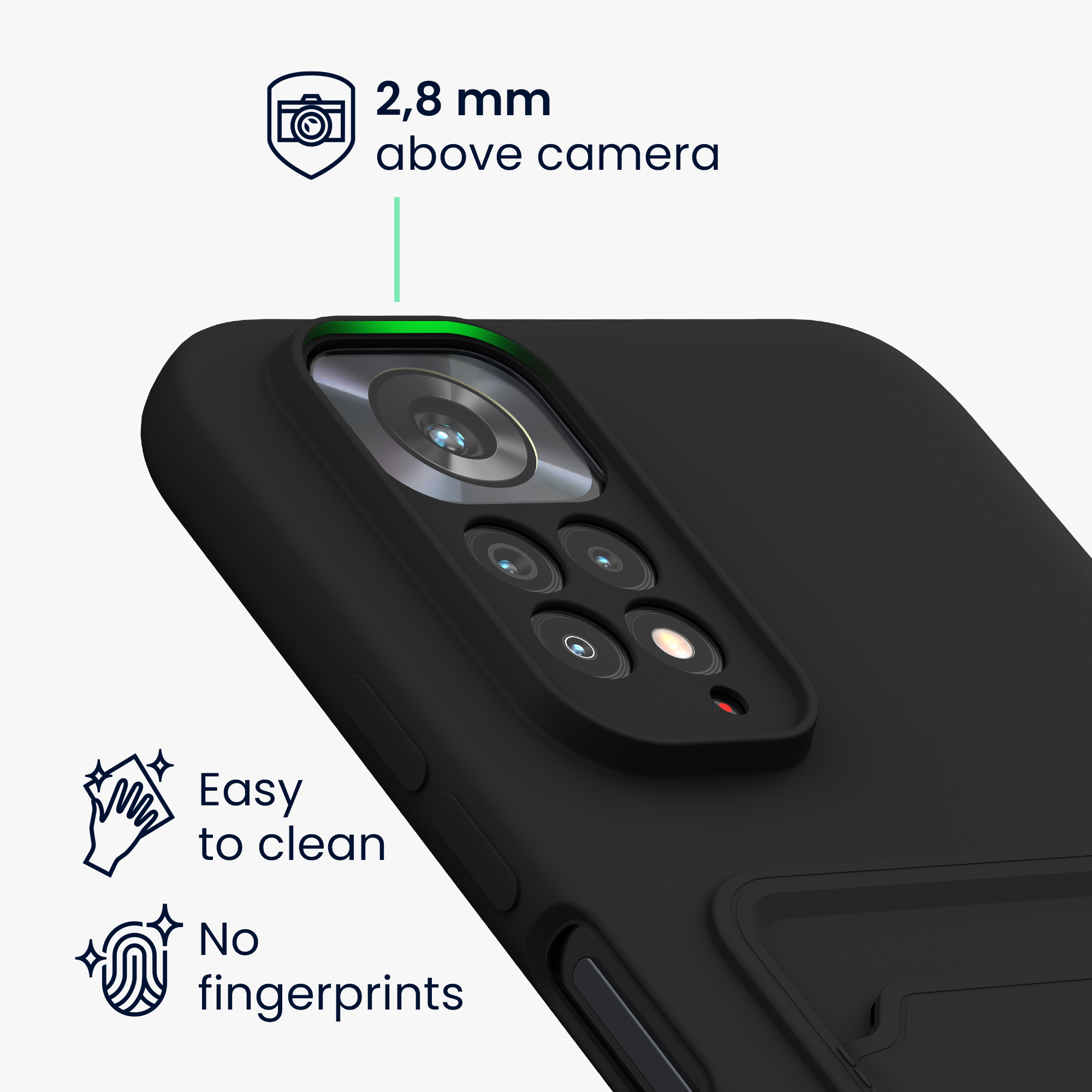 Pouzdro pro Xiaomi Redmi Note 11 / Note 11S s přihrádkou na kartu kwmobile kapsa na kartu TPU - matná černá