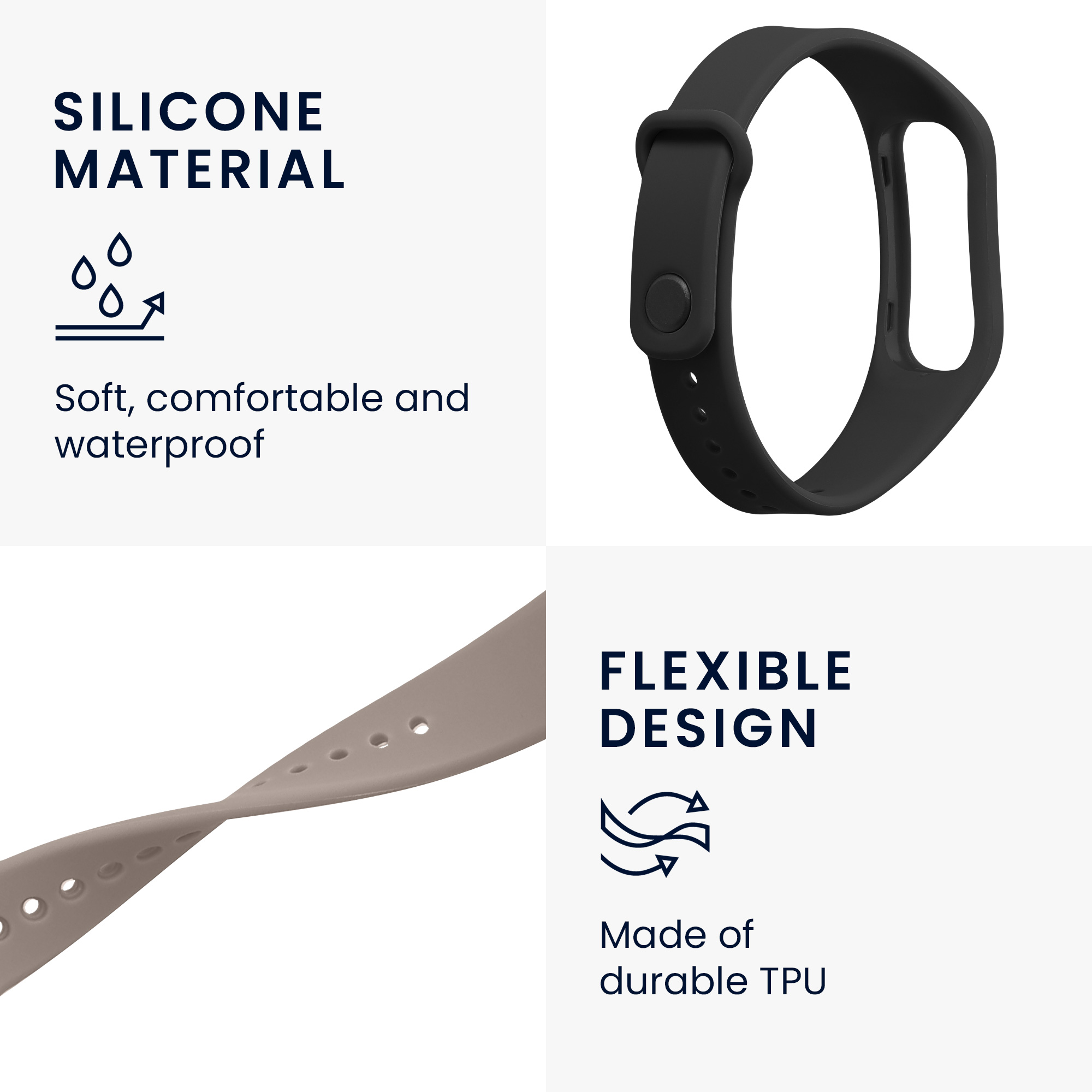 Sada řemínků na chytré hodinky Oppo Band Sport 2 ks černo-hnědé