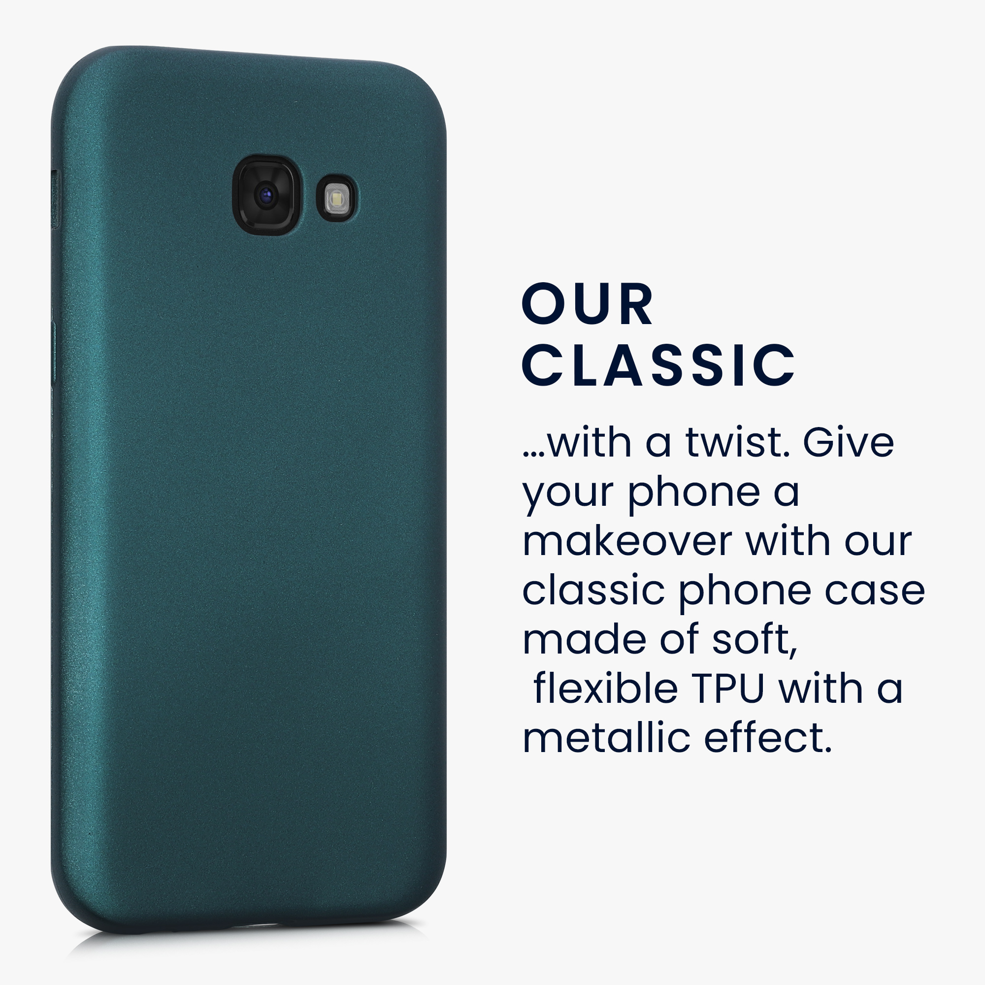 Kryt na mobil Samsung Galaxy A5 (2017) kwmobile TPU metalický Metalická petrolejová