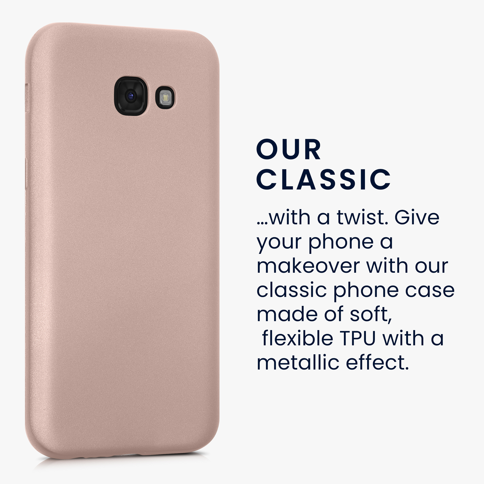 Kryt na mobil Samsung Galaxy A5 (2017) kwmobile TPU metalický Metalická růžová zlatá