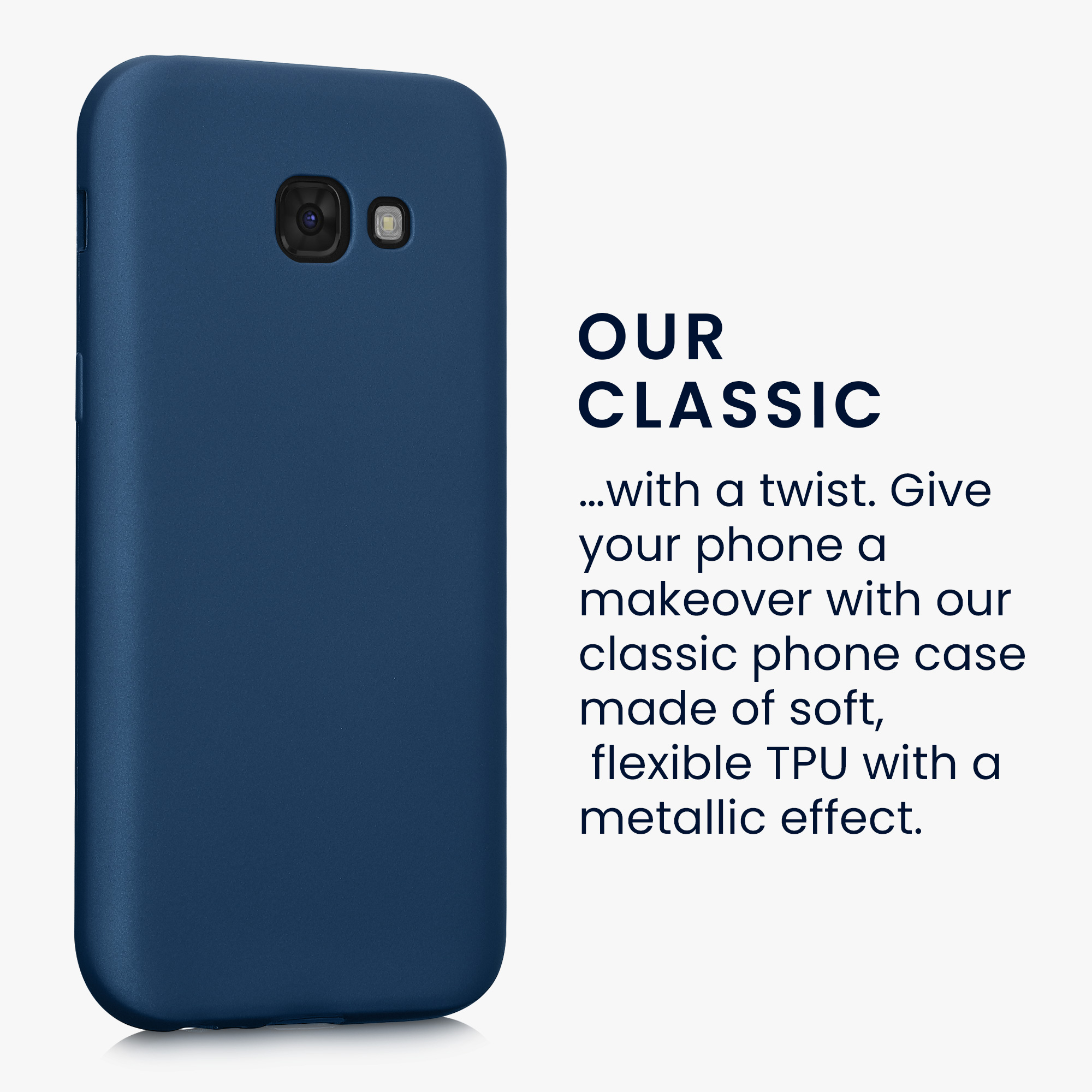 Kryt na mobil Samsung Galaxy A5 (2017) kwmobile TPU metalický Metalická modrá