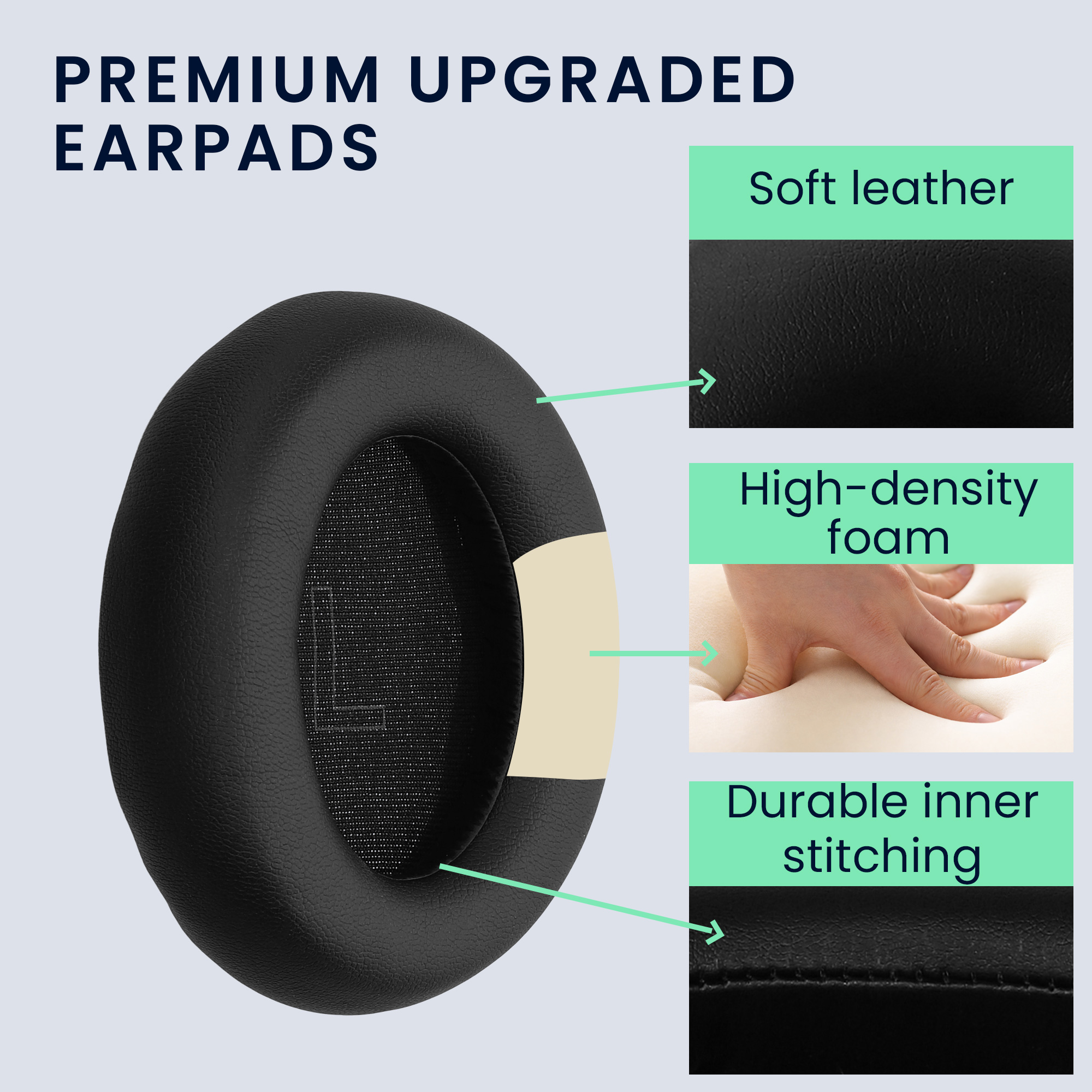 Náhradní náušníky kwmobile pro Anker Soundcore Life Q35 / Q30 Replacement Ear Pads, černá