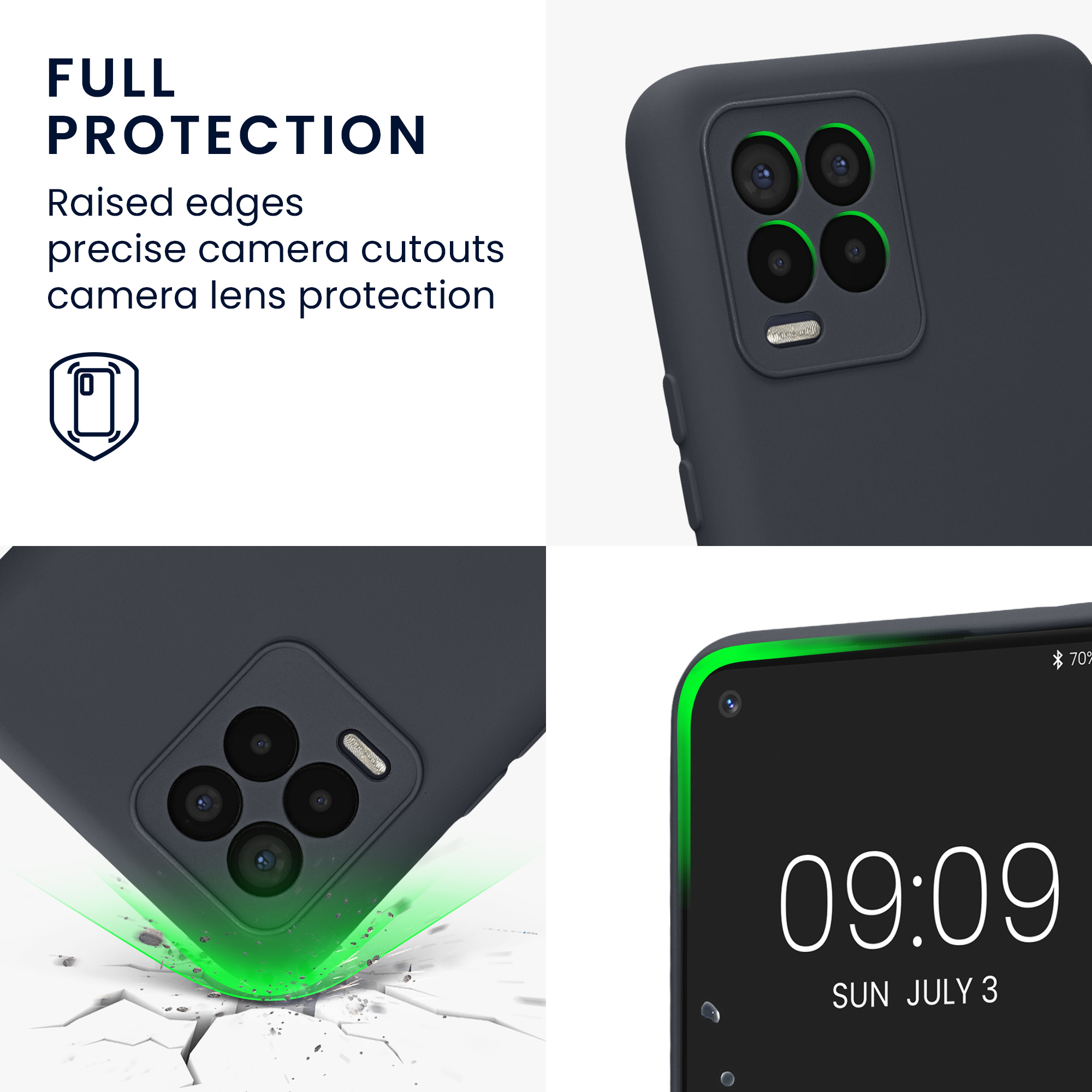 Kryt na mobil Realme 8 / 8 Pro kwmobile TPU matný matná černá