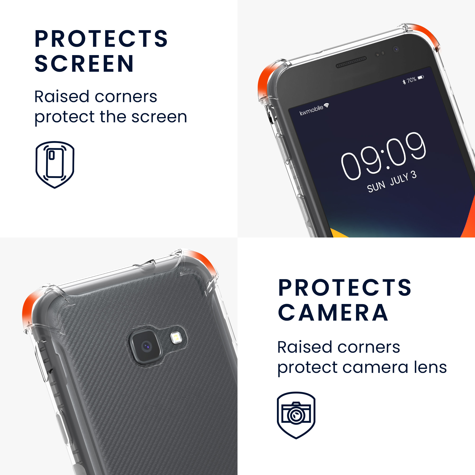 Crossbody kryt na mobil Galaxy Xcover 4 / 4S kwmobile transparentní