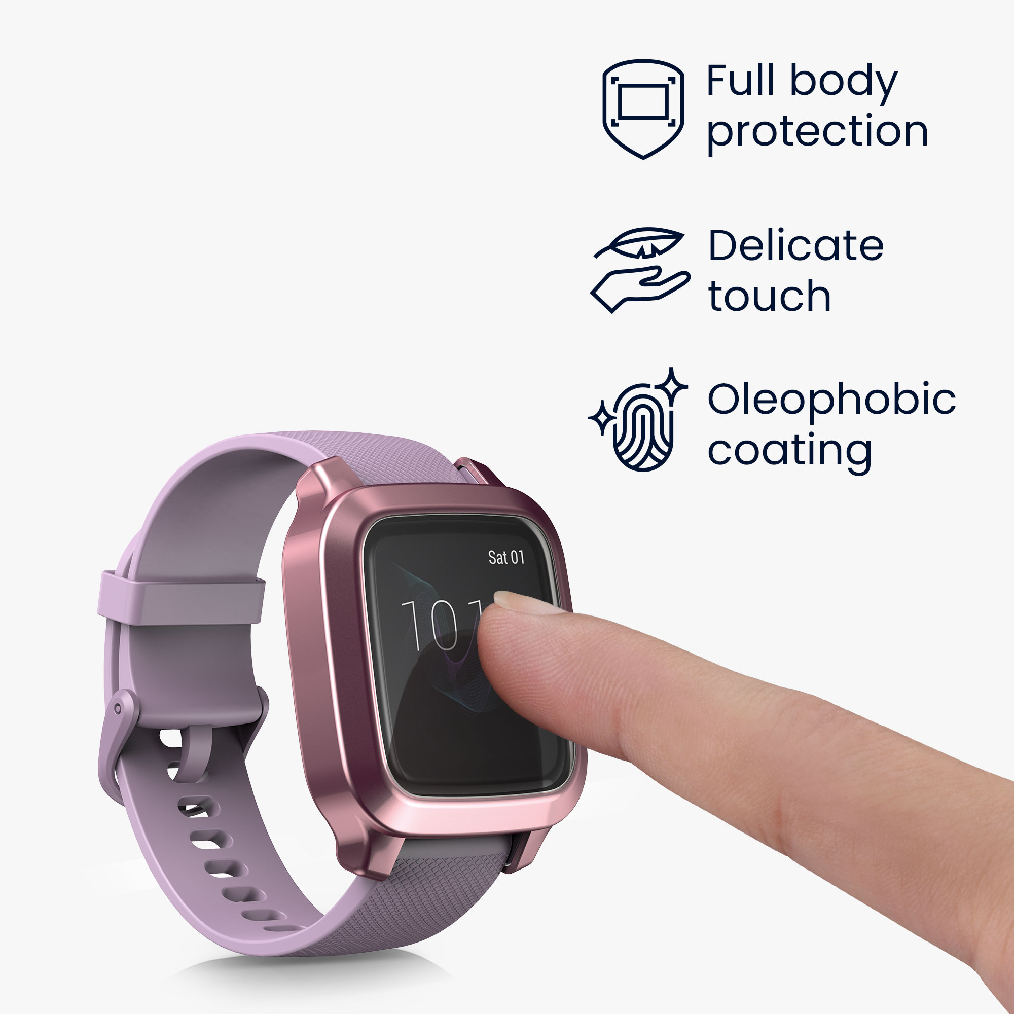 2 ks Ochranný kryt kwmobile pro Garmin Venu Sq Music / Sq - starorůžová / růžově zlatá