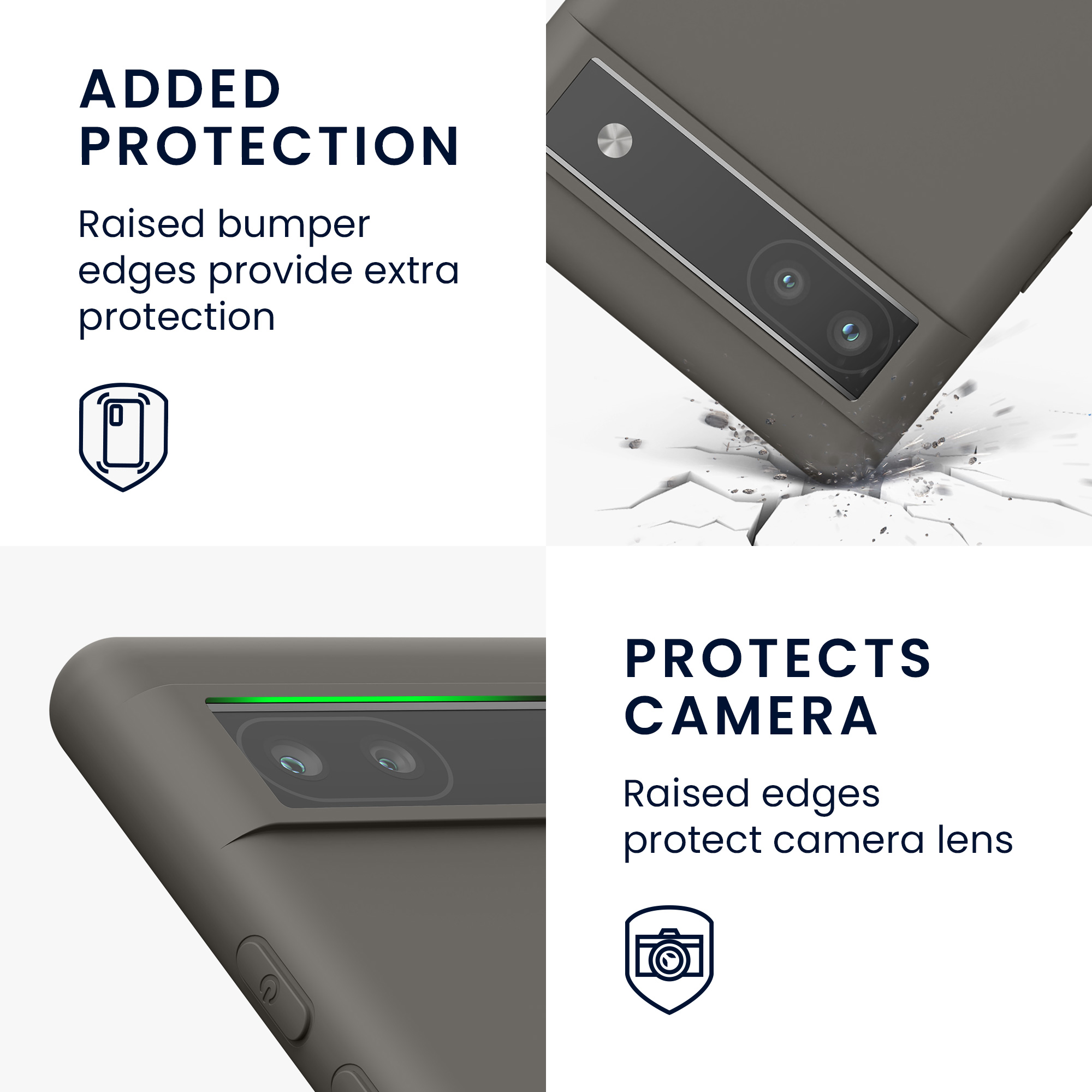TPU kryt pro Google Pixel 6a, nárazuvzdorný, pro bezdrátové nabíjení kwmobile ‑ kamenně šedá