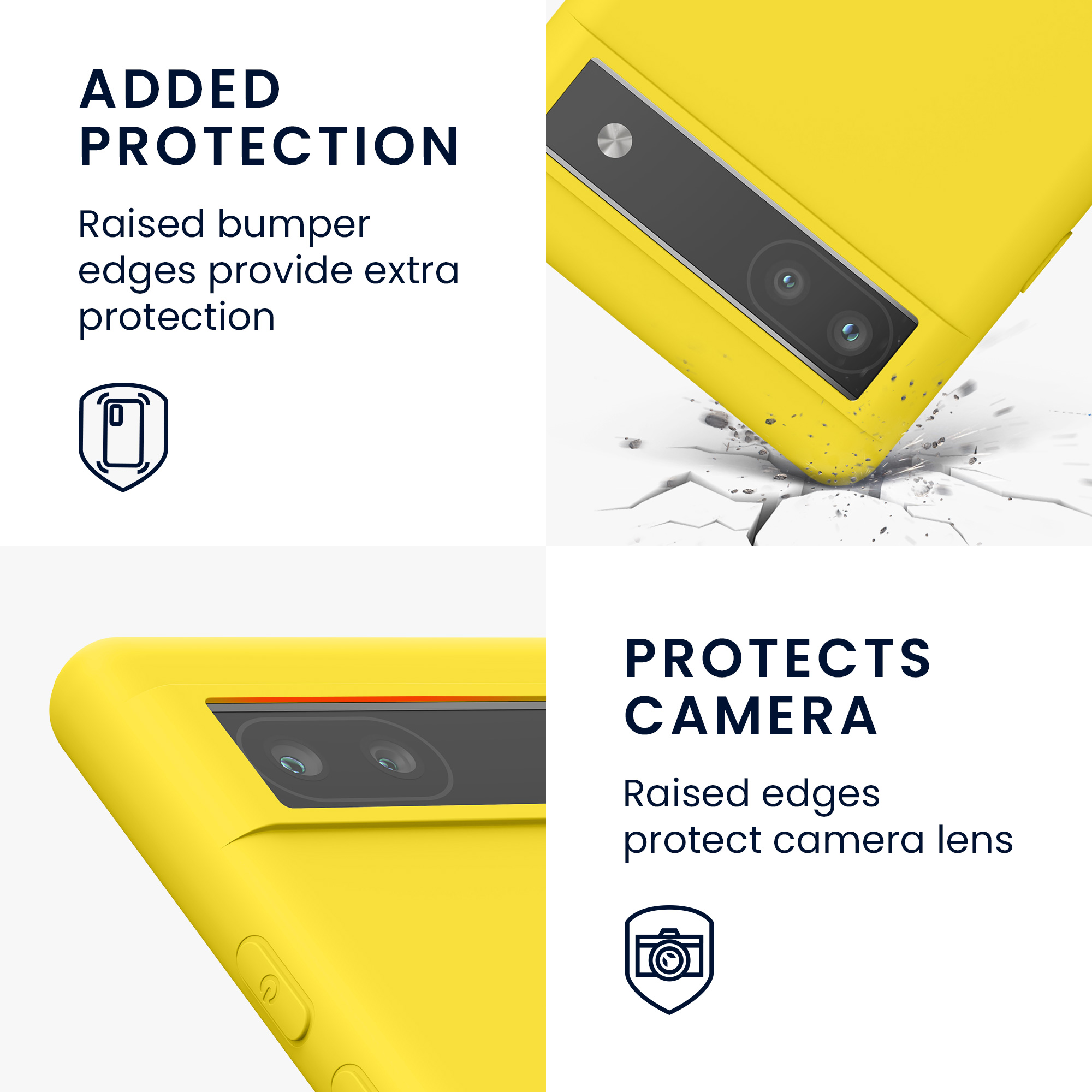 TPU kryt pro Google Pixel 6a, nárazuvzdorný, pro bezdrátové nabíjení kwmobile ‑ zářivě žlutá