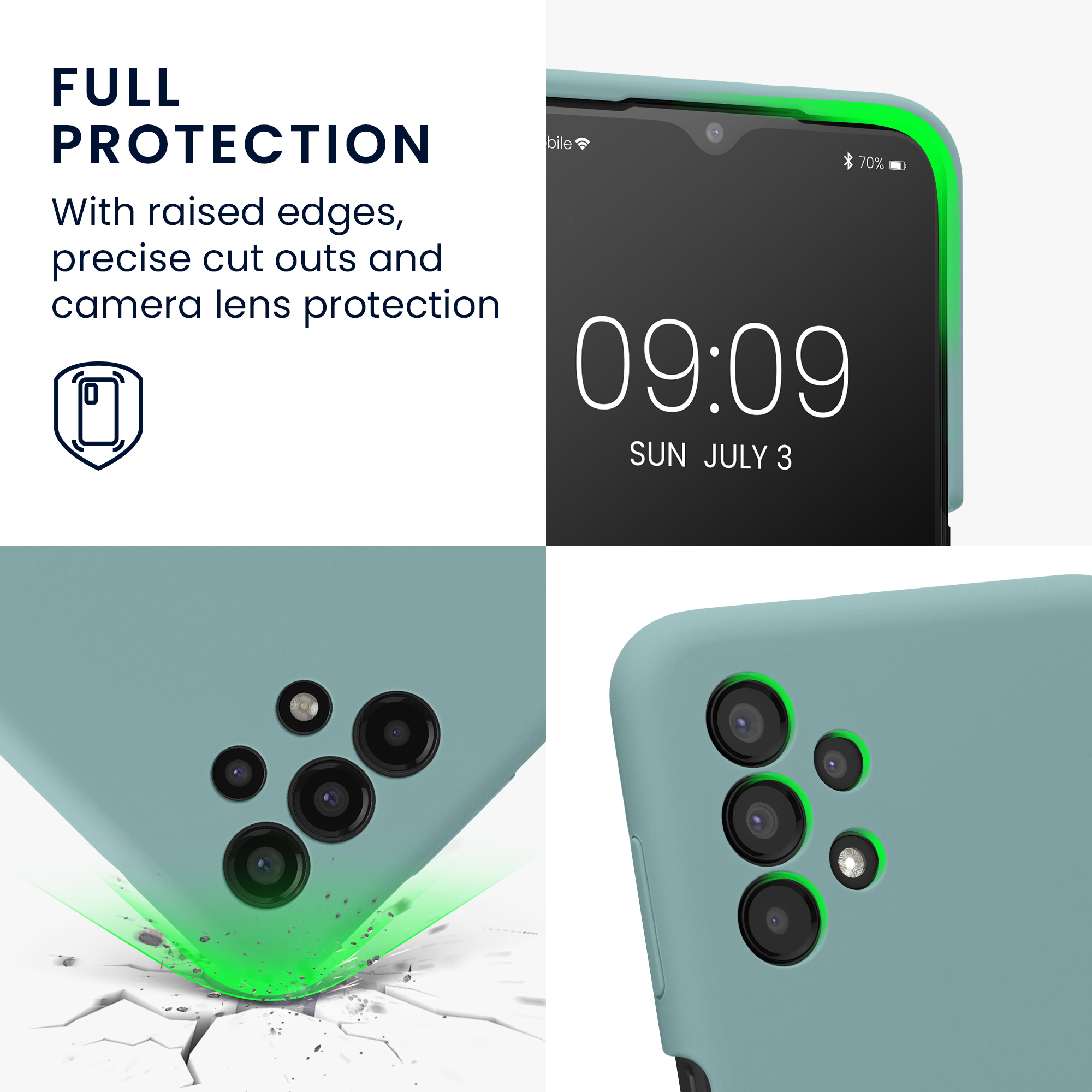 Kryt na mobil Samsung Galaxy A13 4G kwmobile slim matný TPU Arktická noc