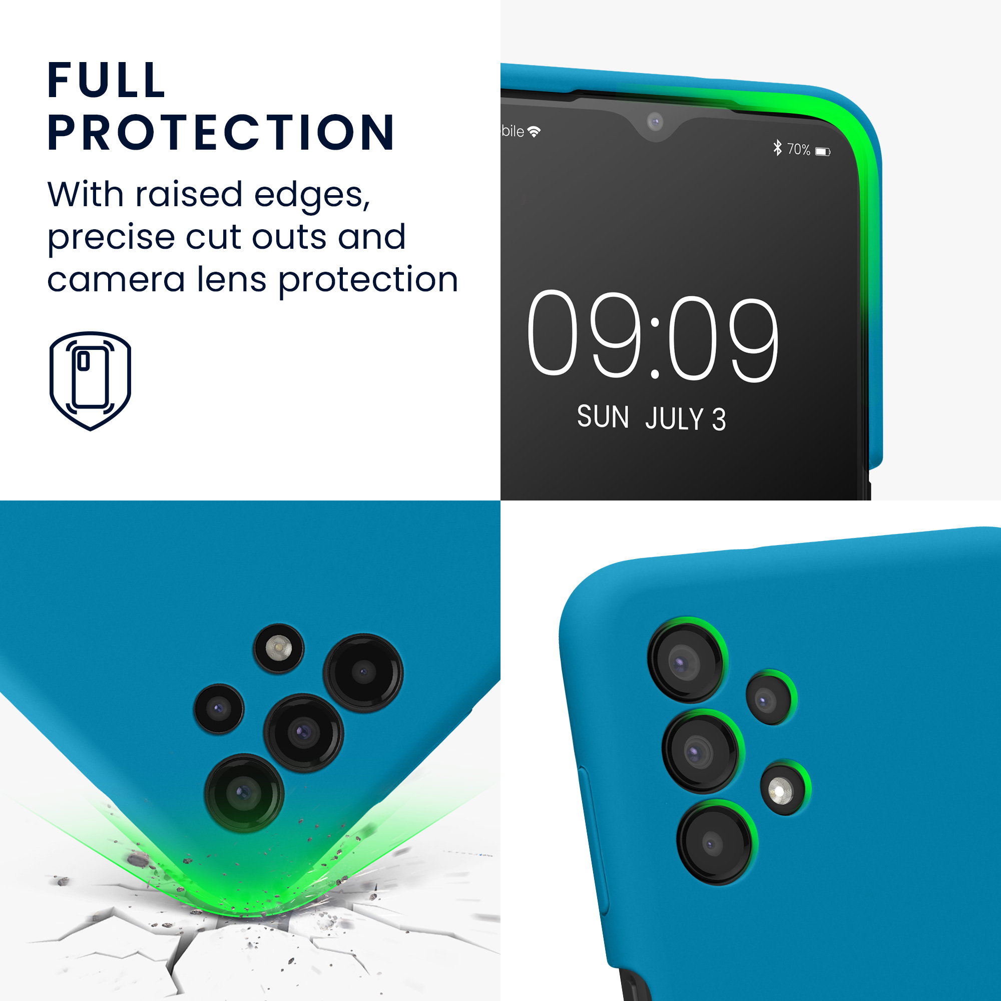Kryt na mobil Samsung Galaxy A13 4G kwmobile slim matný TPU Karibská modrá