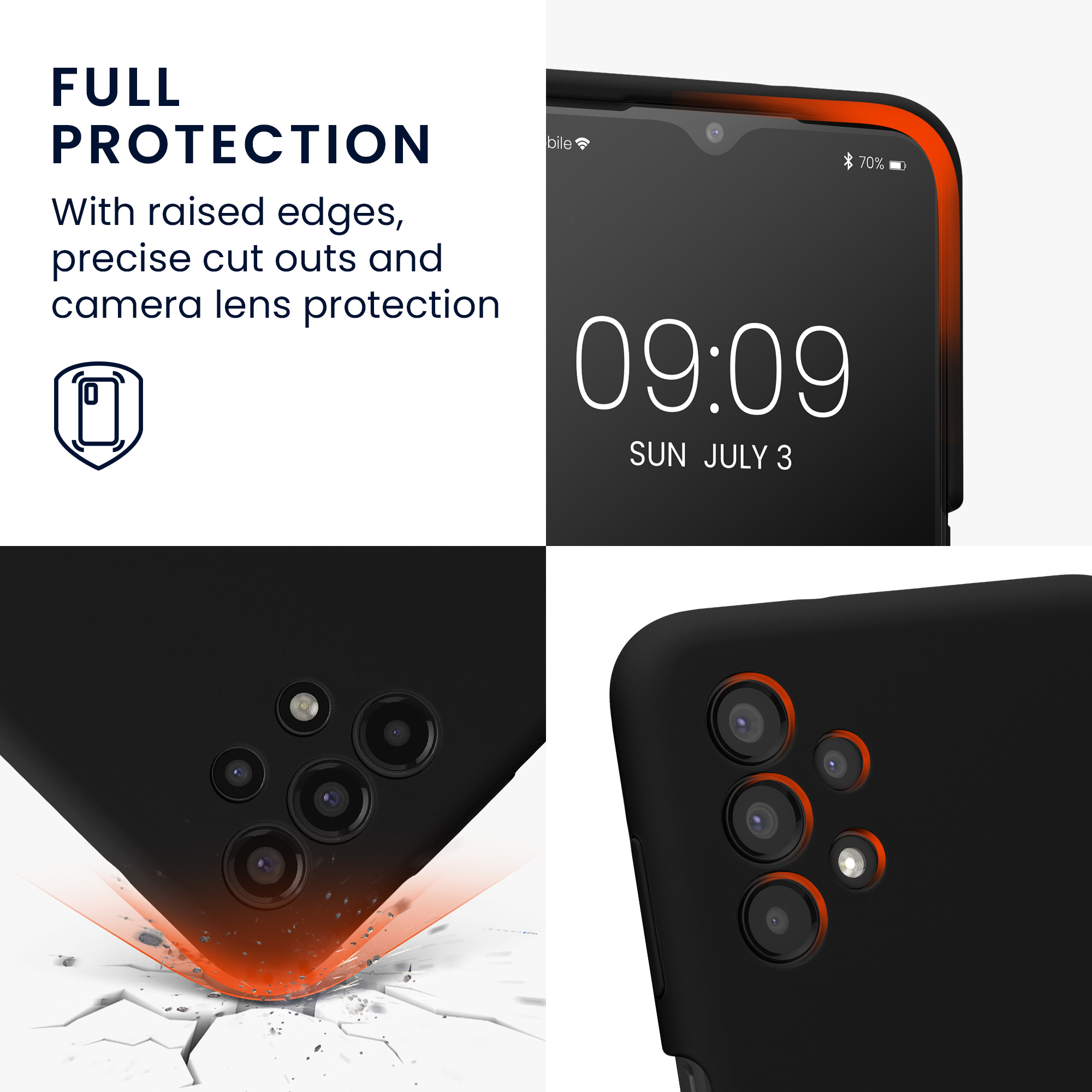 Kryt na mobil Samsung Galaxy A13 4G kwmobile slim matný TPU Matná černá