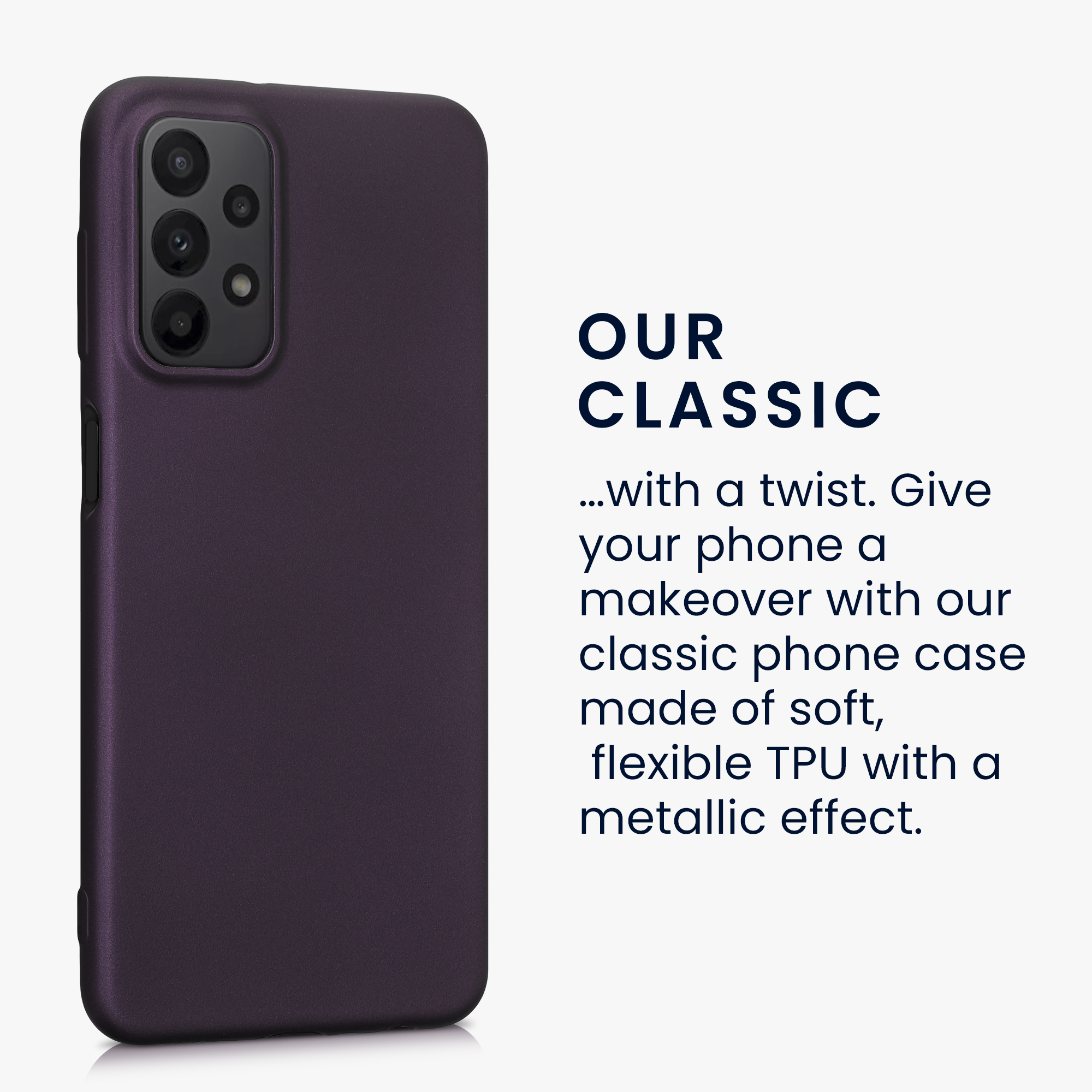 Kryt na mobil Samsung Galaxy A23 4G / 5G kwmobile TPU metalický Metalická ostružinová