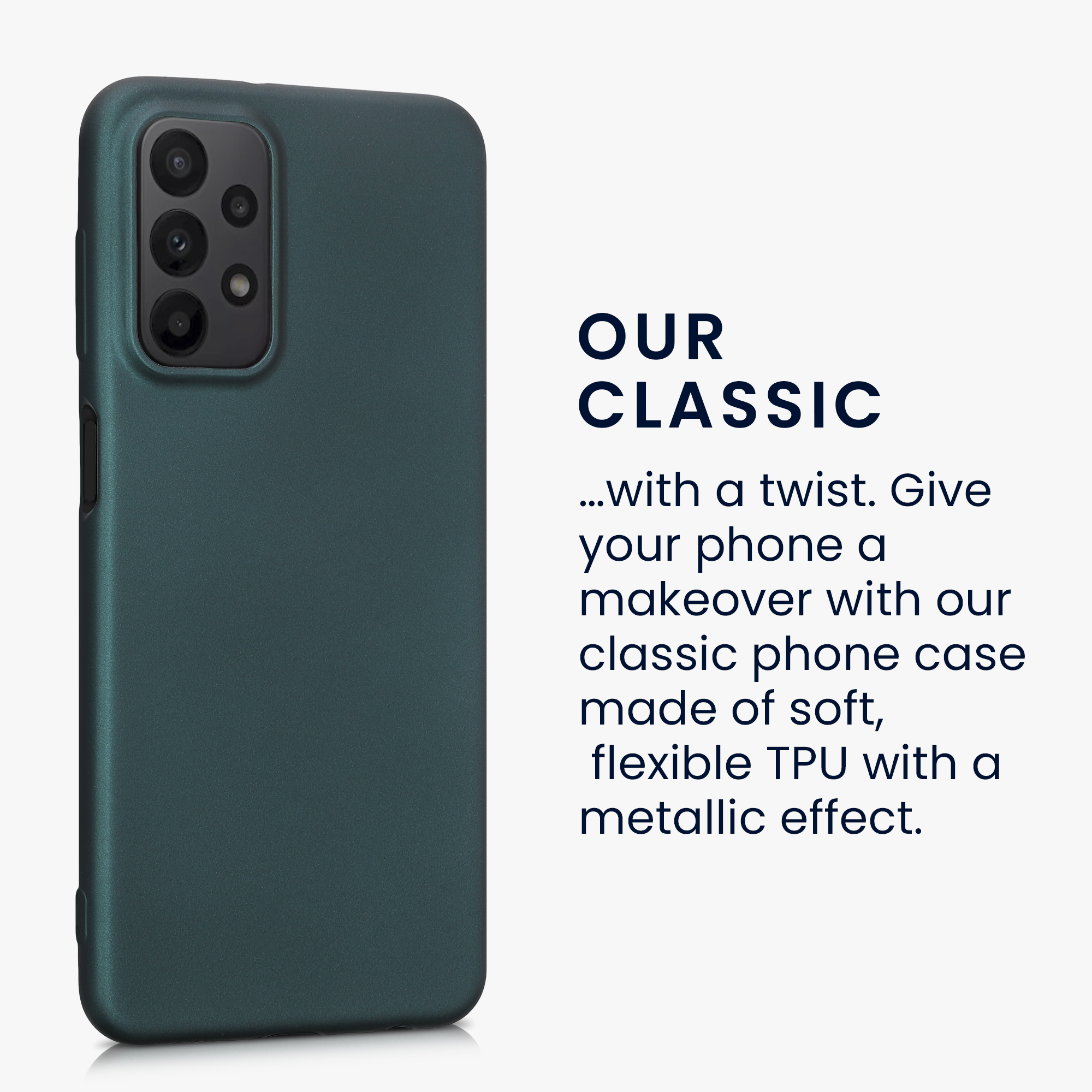 Kryt na mobil Samsung Galaxy A23 4G / 5G kwmobile TPU metalický Metalická petrolejová