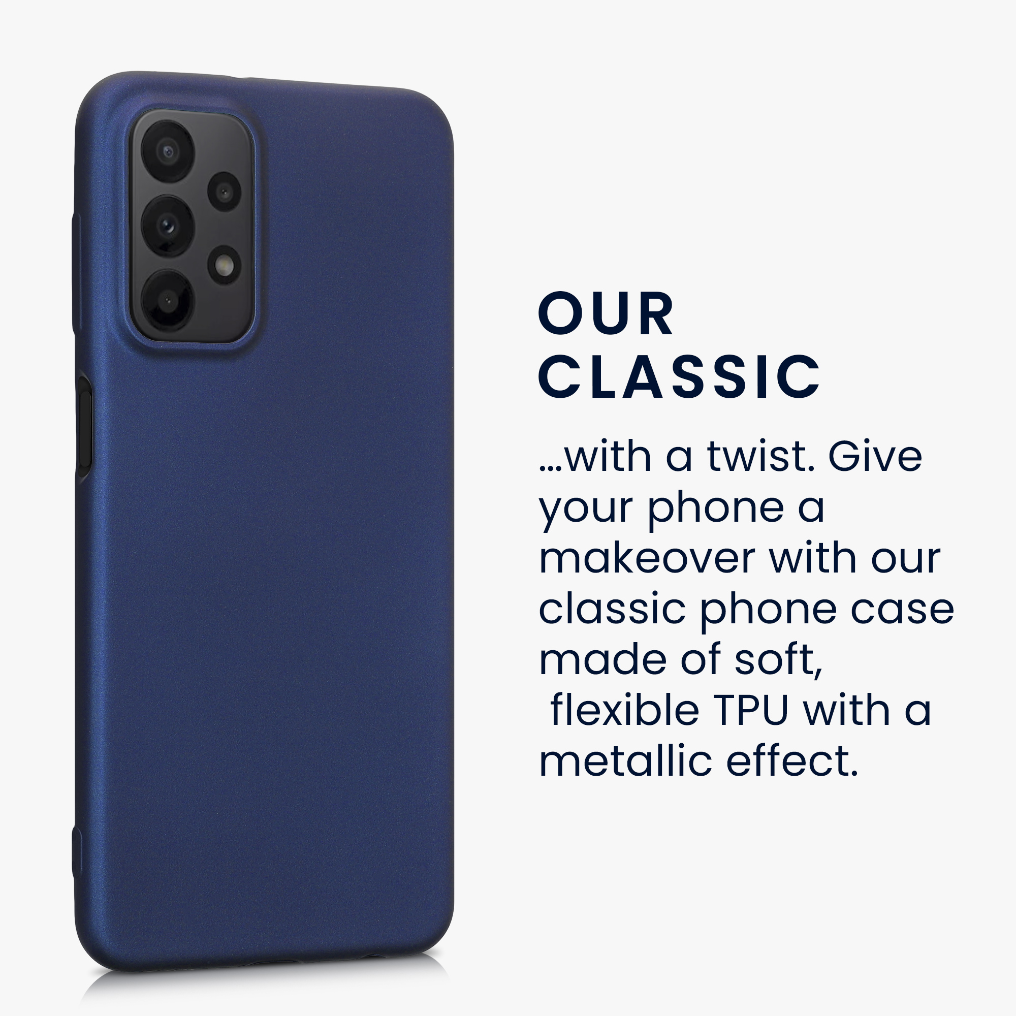 Kryt na mobil Samsung Galaxy A23 4G / 5G kwmobile TPU metalický Metalická modrá
