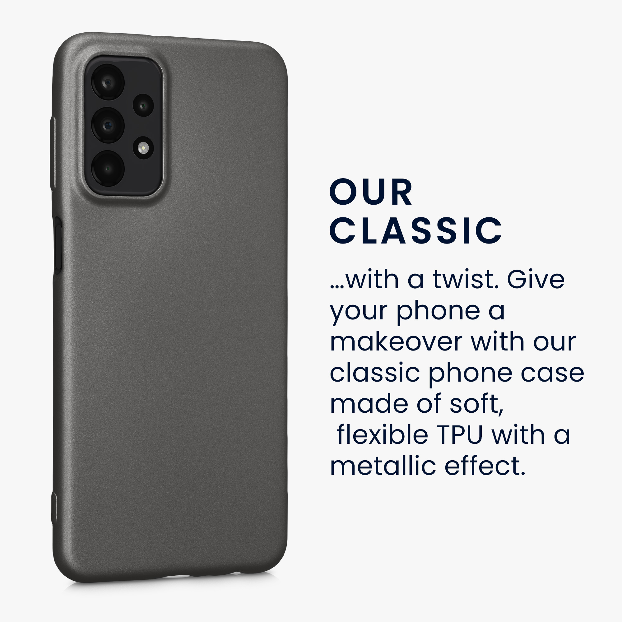 Kryt na mobil Samsung Galaxy A23 4G / 5G kwmobile TPU metalický Metalická šedá