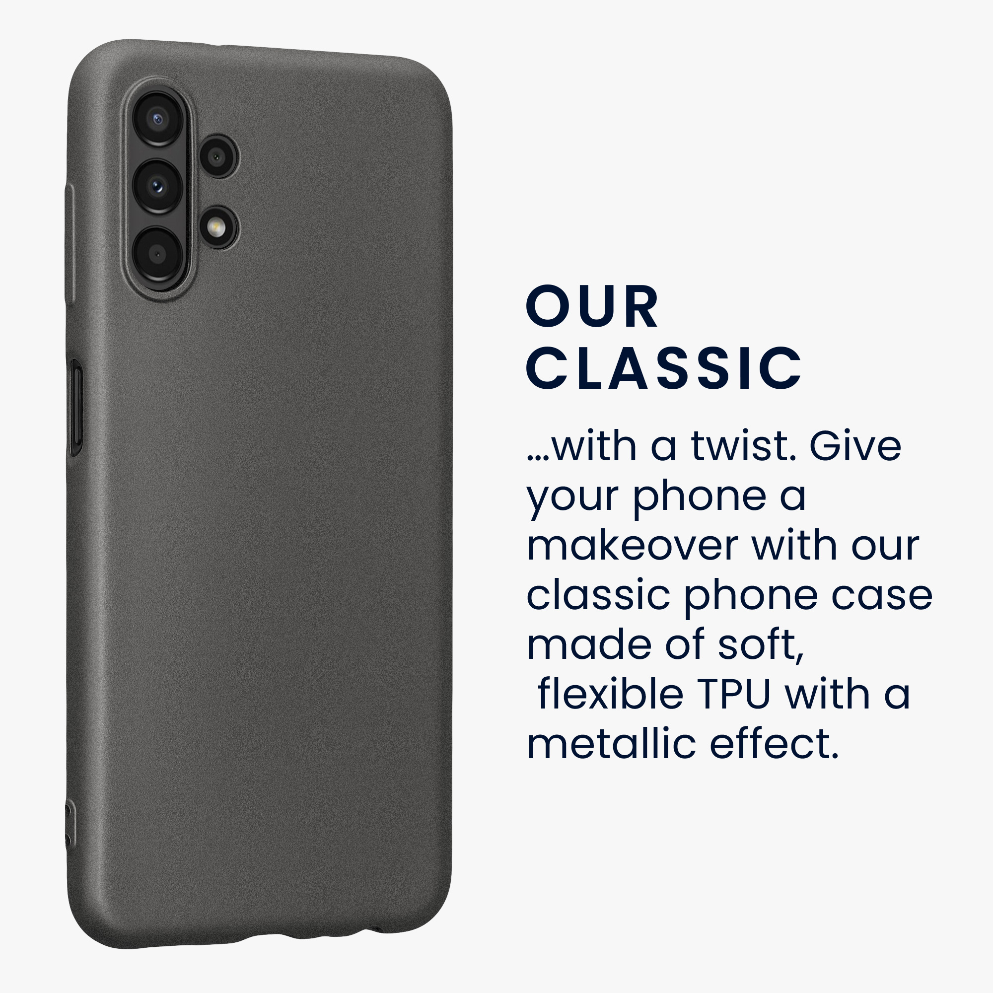 Kryt na mobil Samsung Galaxy A13 4G kwmobile TPU metalický Metalická šedá