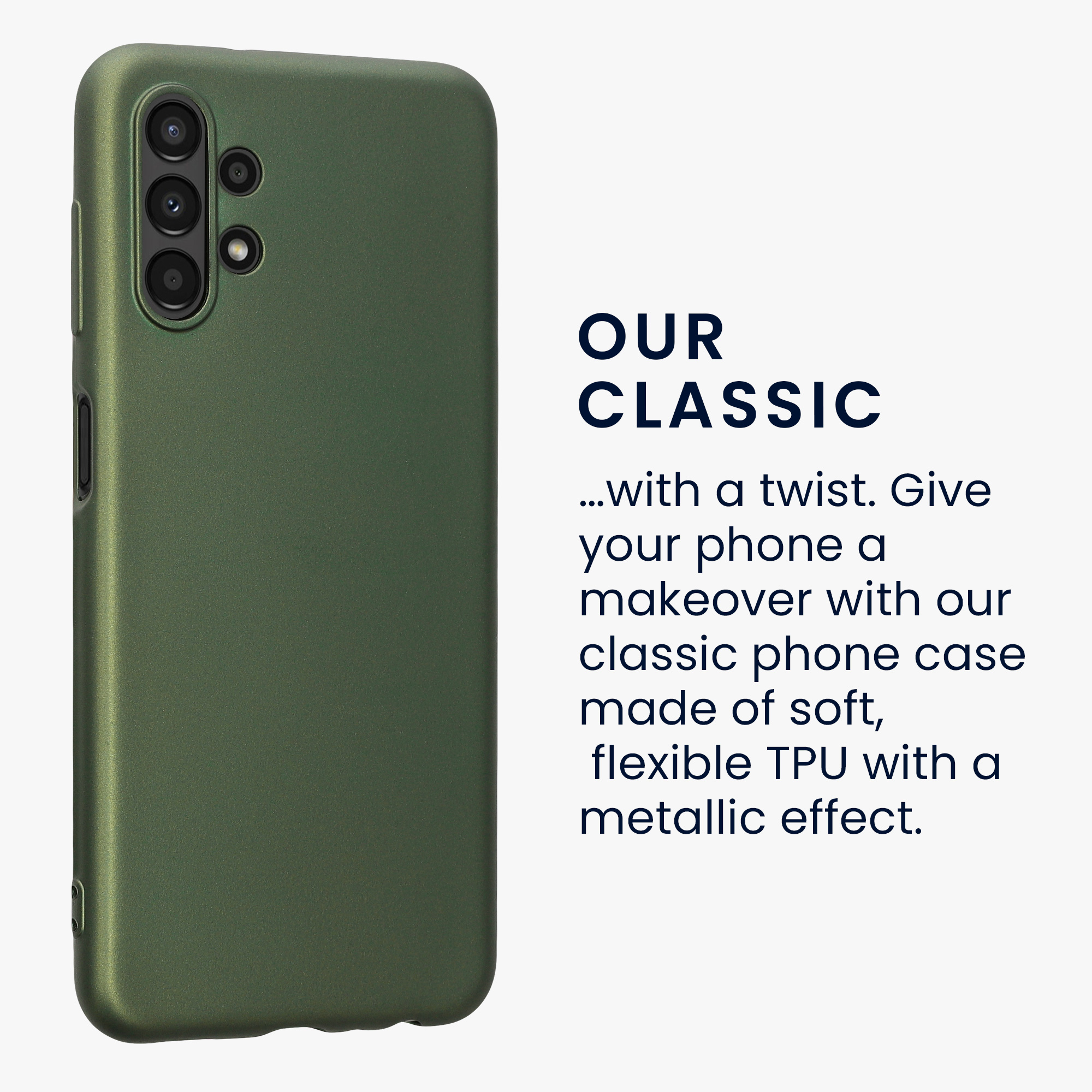 Kryt na mobil Samsung Galaxy A13 4G kwmobile Metallic metalicky lesně zelený