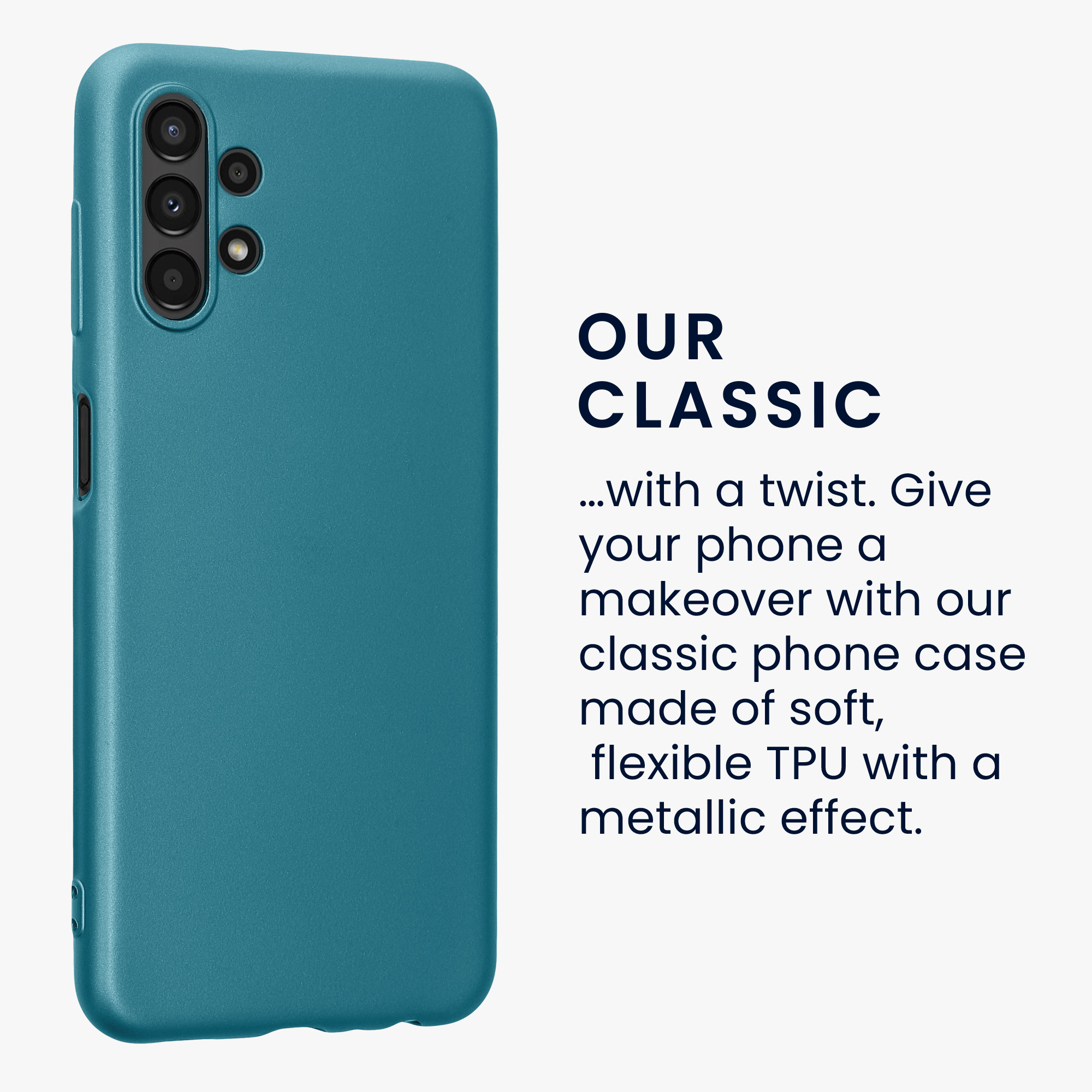 Kryt na mobil Samsung Galaxy A13 4G kwmobile TPU metalický Metalická karibská modrá