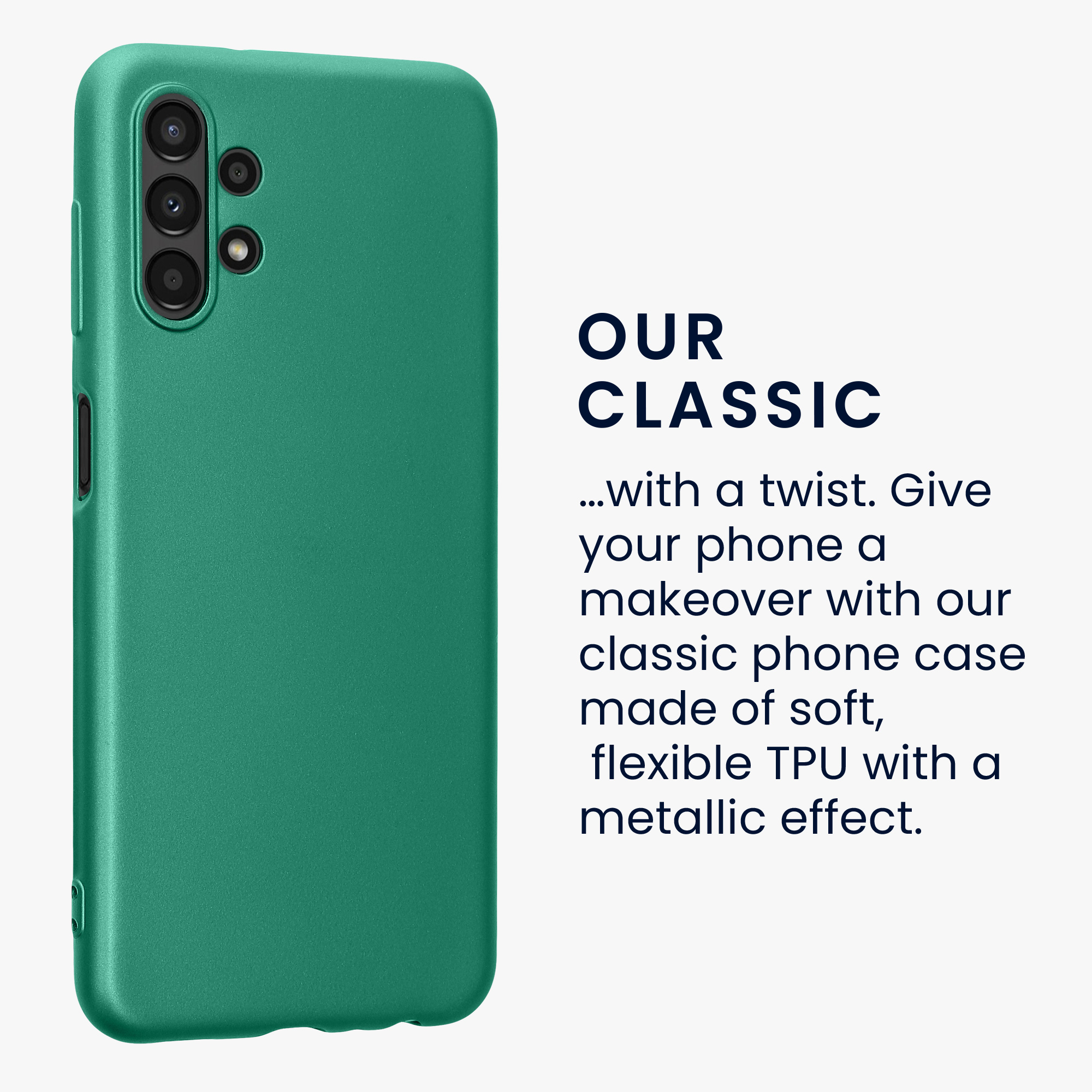 Kryt na mobil Samsung Galaxy A13 4G kwmobile TPU metalický Tmavě metalická zelená